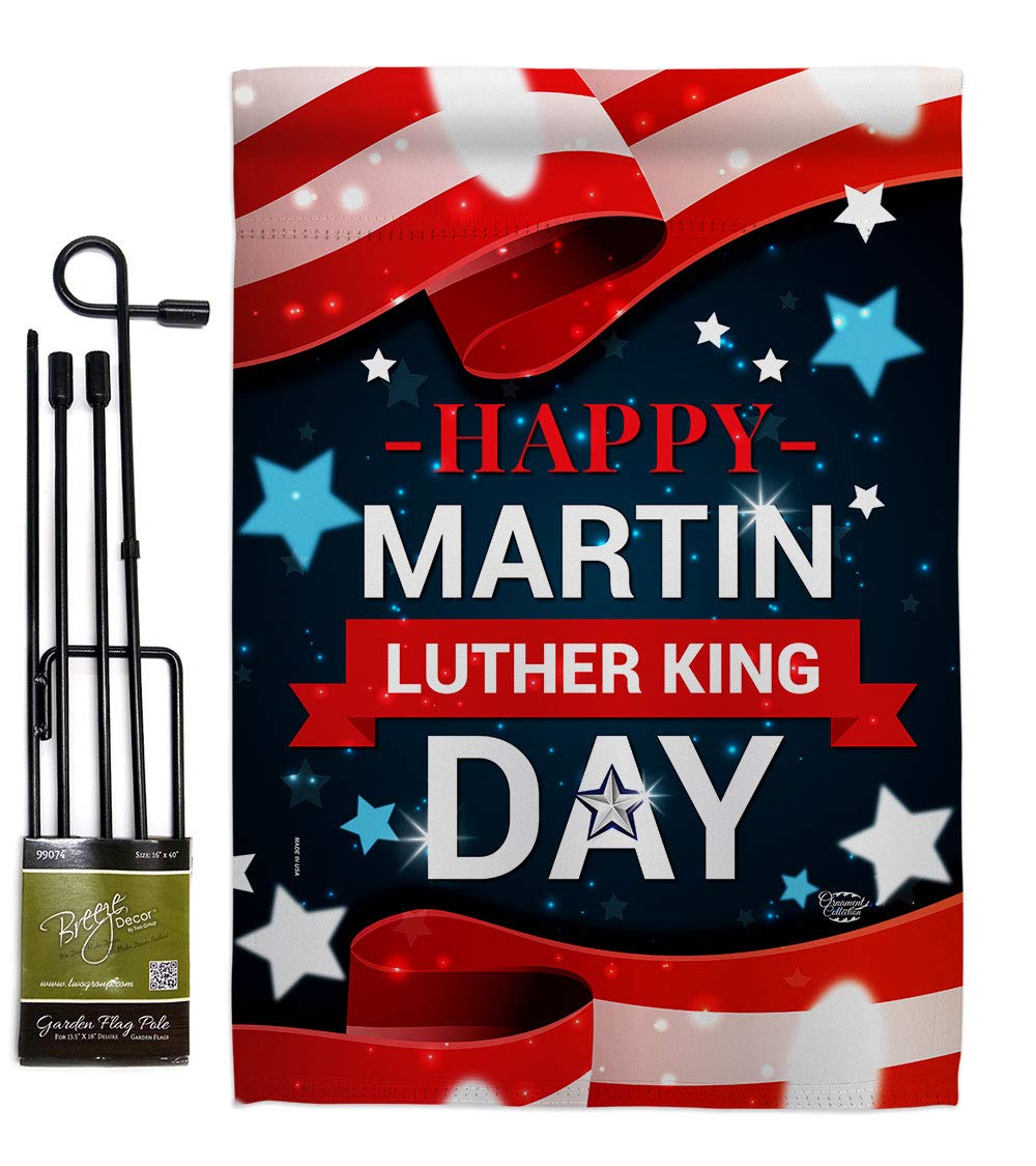 MLK Day Garden Flag Set - Patriotic Stars, Double-Sided 13x18.5in - Perfect for Yard & Home Decor