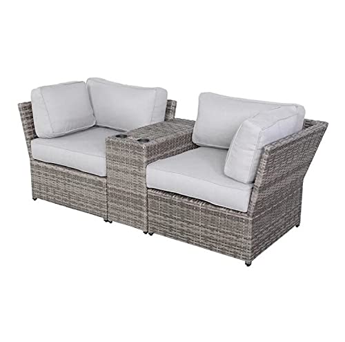 Outdoor Wicker Patio Furniture 5-Piece Conversation Sofa Set for Backyard, Porch or Pool | No Assembly Required | Weather-Resistant Rattan Sectional Sofa | Perfect for Garden, Deck & Outdoor Entertaining [CM-5445]