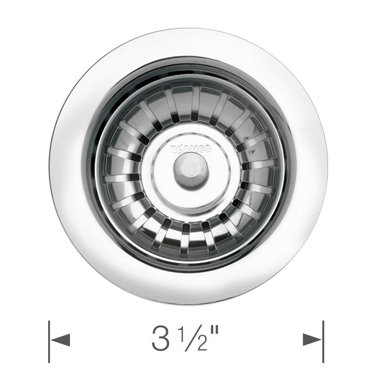 3 1/2 Inch Decorative Drain Basket Strainer - Stainless Steel Sink Strainer for Kitchen, Bathroom & Utility Sinks - Perfect for Food Scraps, Hair & Debris