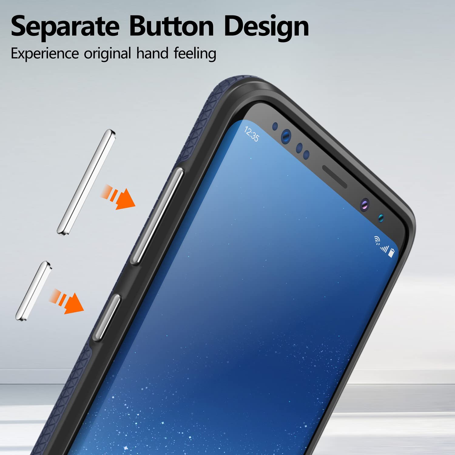 Rayboen Shockproof Heavy Duty Case for Samsung Galaxy S9 Plus - Dual Defender Anti-Scratch Protection Cover (Navy Blue) | Perfect for Outdoor Activities, Work & Everyday Use