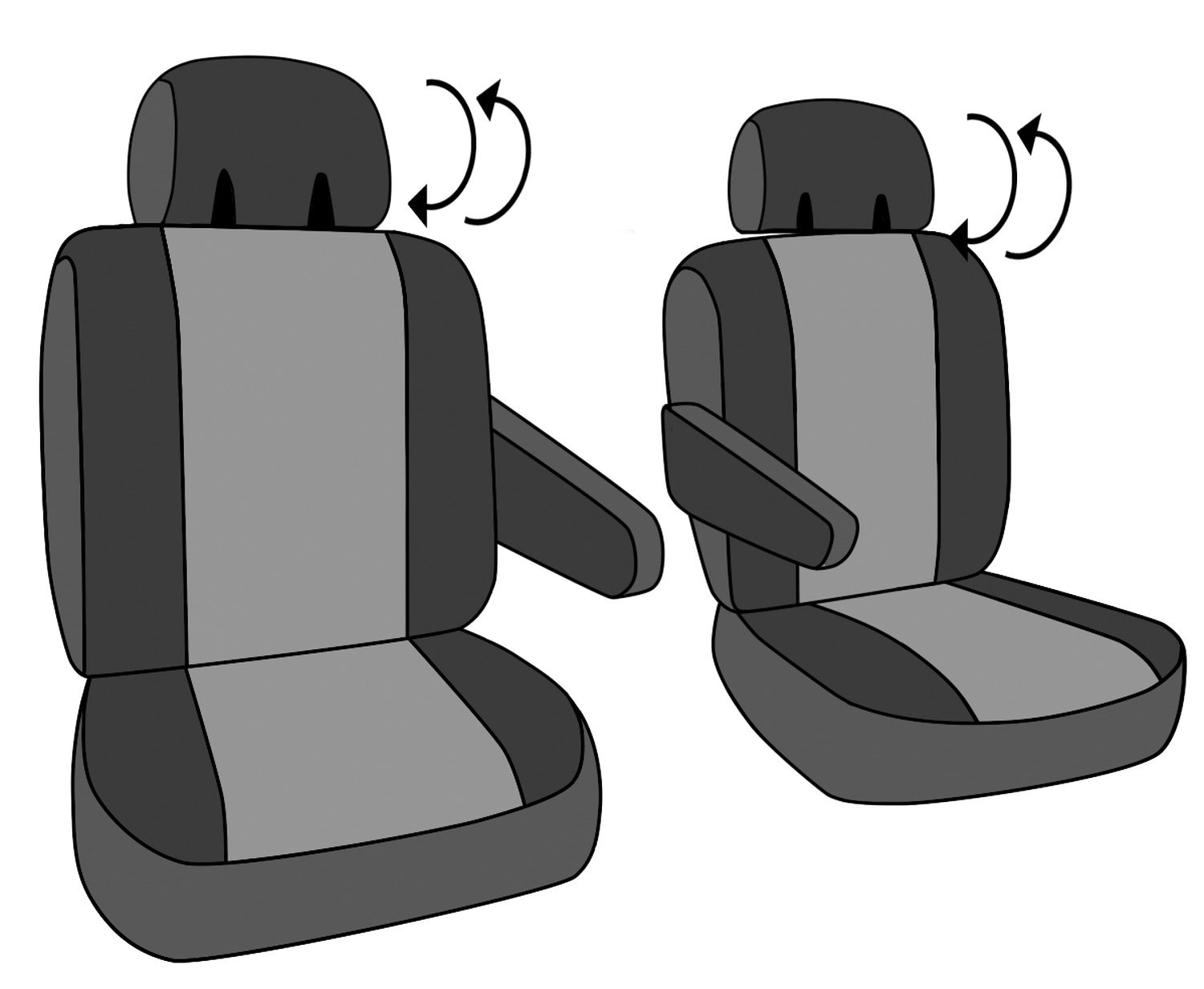 Premium Cordura Seat Covers for 2011-2020 Chrysler Town & Country & Dodge Grand Caravan - Black with Black Trim | Durable Front Bucket Seat Protection | Perfect for Family Road Trips & Daily Commutes