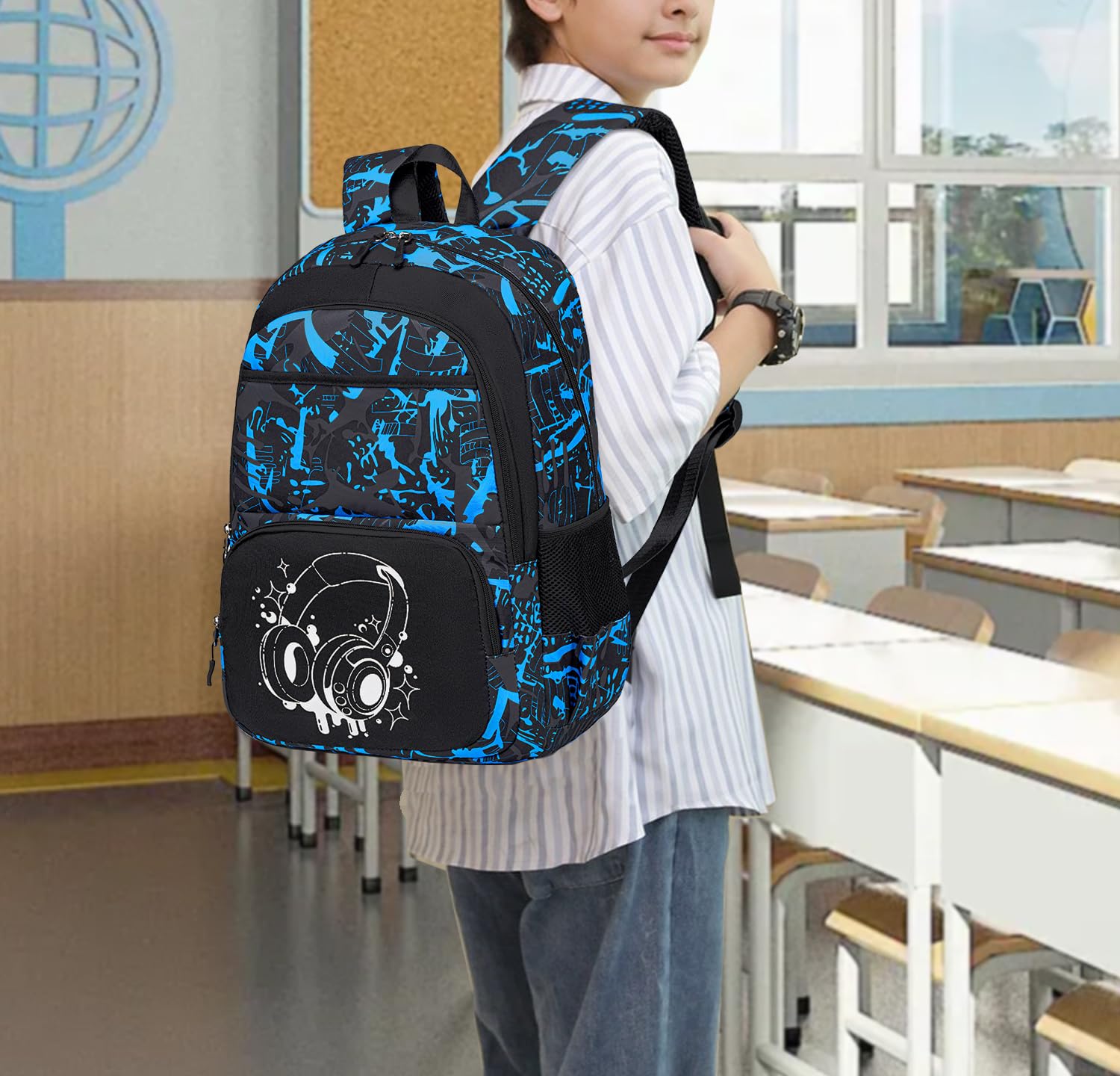 CAMTOP Boys Kids School Backpack - Durable Bookbag with Cool Camo Prints for Elementary Students, Lightweight Travel Backpack for School, Hiking & Daily Use