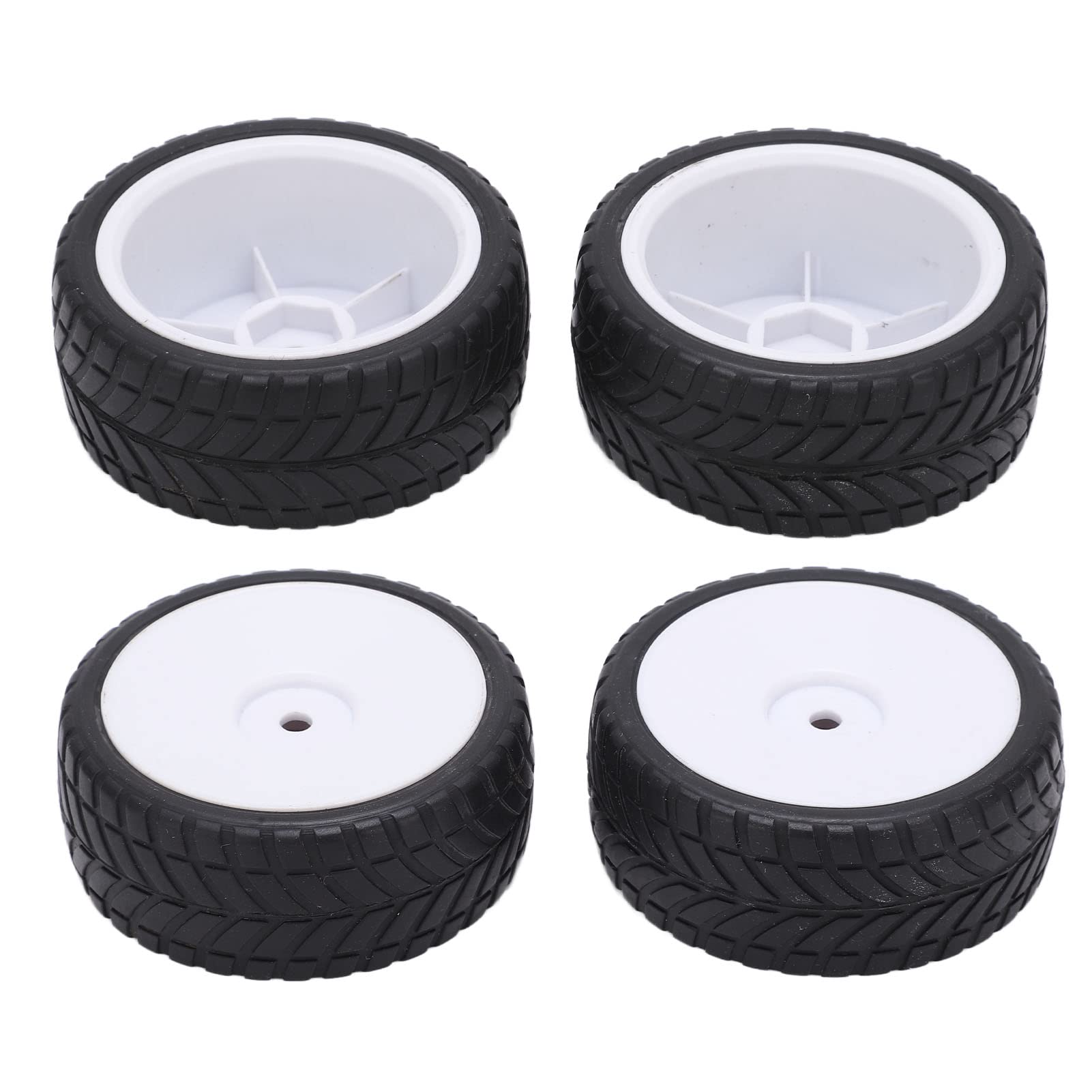 Dilwe 1/10 Scale RC Car Tires - 4pcs Rubber & Plastic Wheels for Remote Control Car Replacement | Perfect for Off-Road Racing, Drifting & Crawling on Various Terrains