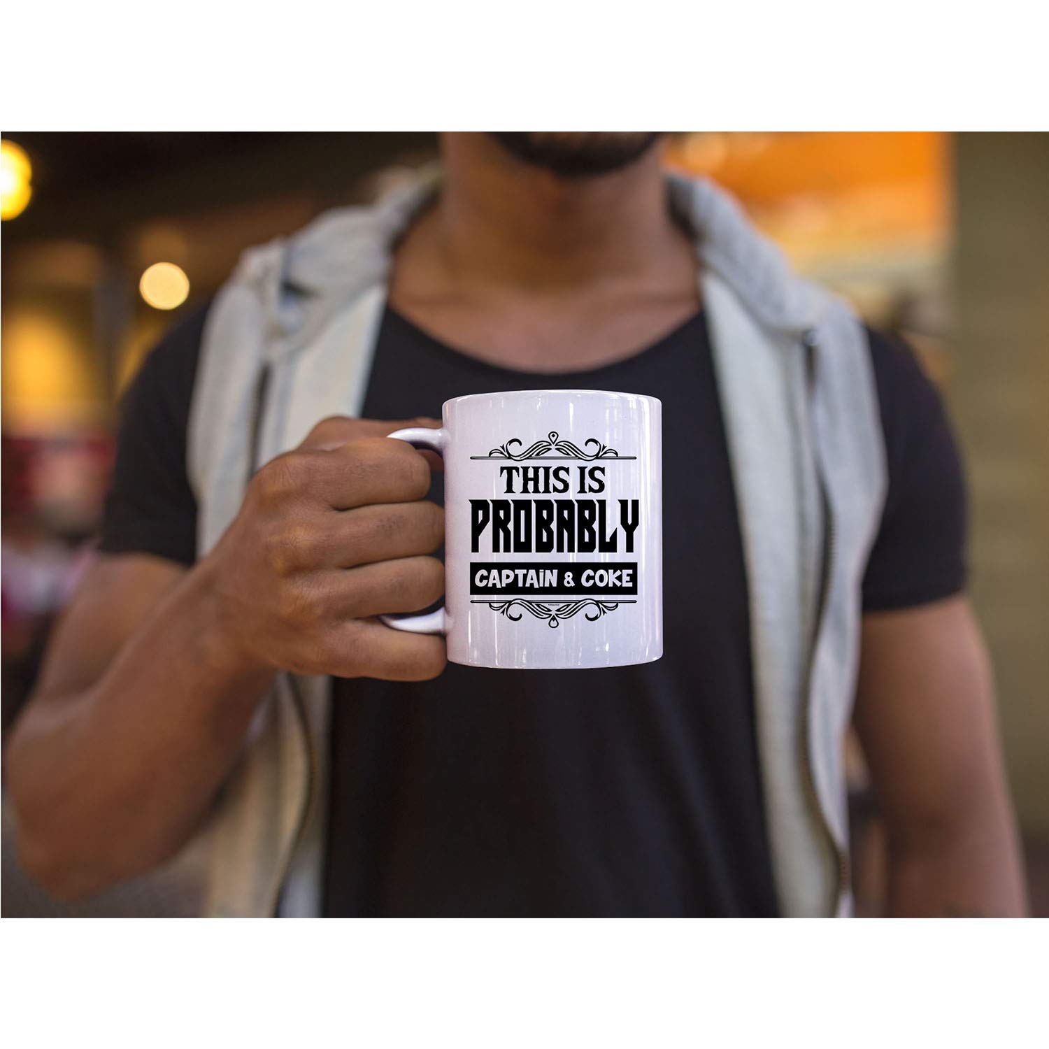 Funny Captain & Coke Ceramic Coffee Mug - Unique Novelty Gift for Mom, Dad, Friends | Bachelor Party, Office, Home Use Coffee Cup