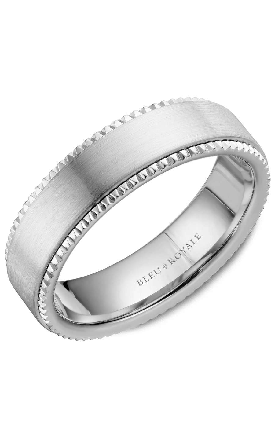 Bleu Royale Men's Wedding Band RYL 028W6 - 14K White Gold Classic Ring for Grooms & Engagement - Perfect for Weddings, Anniversaries & Special Occasions