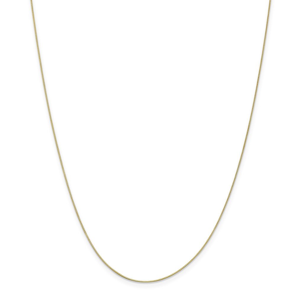 10K Solid Yellow Gold 0.5mm Box Chain Necklace for Women - Dainty & Delicate Jewelry for Everyday Wear, Layering, or Gift Giving