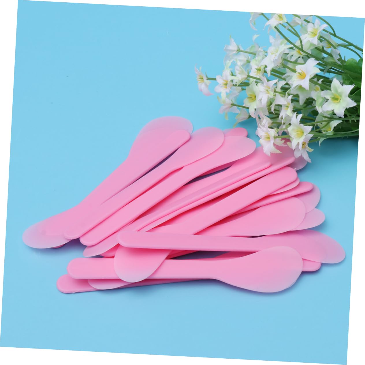 100pcs Pink Cosmetic Spatulas - Makeup Spatula Set for Creams, Lotions & Skincare - Perfect for DIY Beauty, Salon & Travel Use