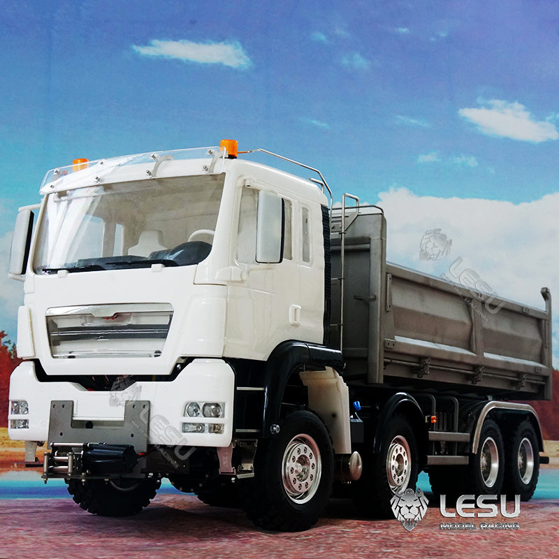 1/14 Scale 8x8 Metal Chassis TGS Hydraulic Dump Truck Construction Vehicle with Light & Sound System, Motor & ESC - RC Construction Toy for Adults & Kids, Perfect for Construction Site Play & Model Collection