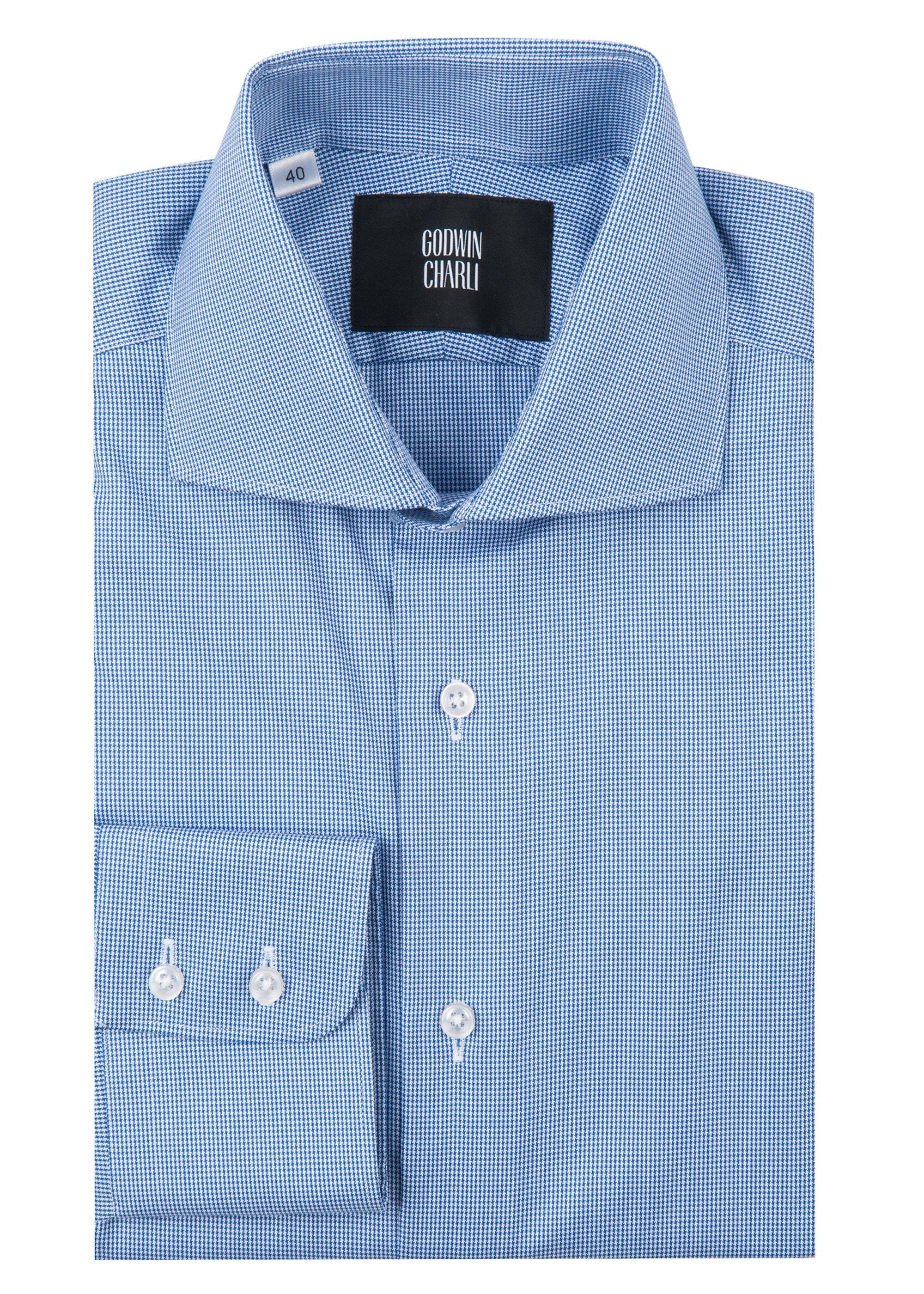 Pilot BC Shirt - Blue Micro Hound Check Flannel - Men's Casual Button Down Shirt for Outdoor Adventures & Everyday Wear