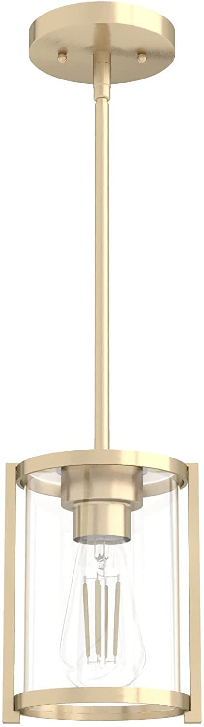 Hunter Fan Company 19952 Astwood 12-Inch Gold Pendant Light - Modern Ceiling Lighting Fixture for Dining Room, Kitchen Island & Bedroom Decor
