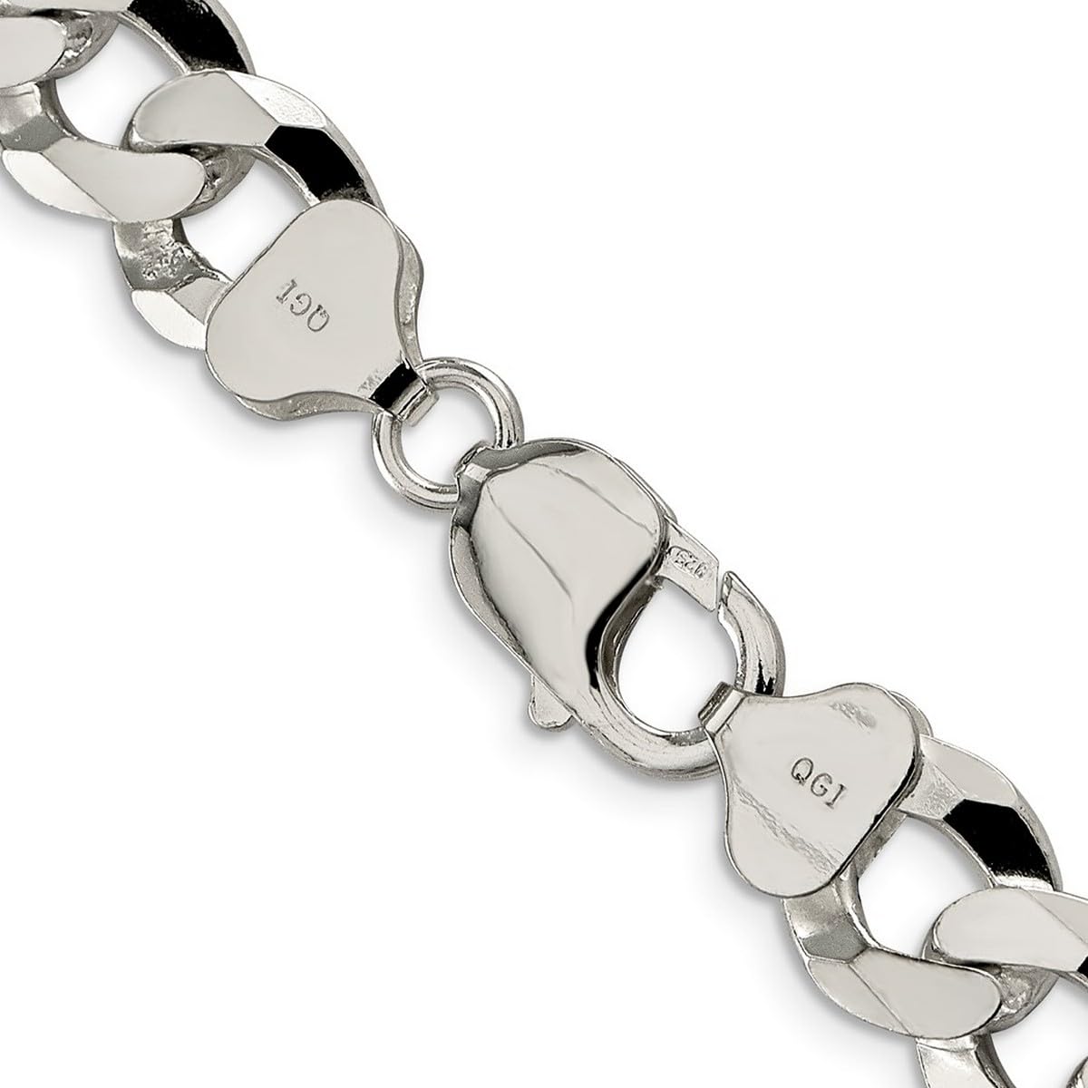 925 Sterling Silver Flat Close Curb Chain Necklace for Women & Men - Adjustable Lengths 16