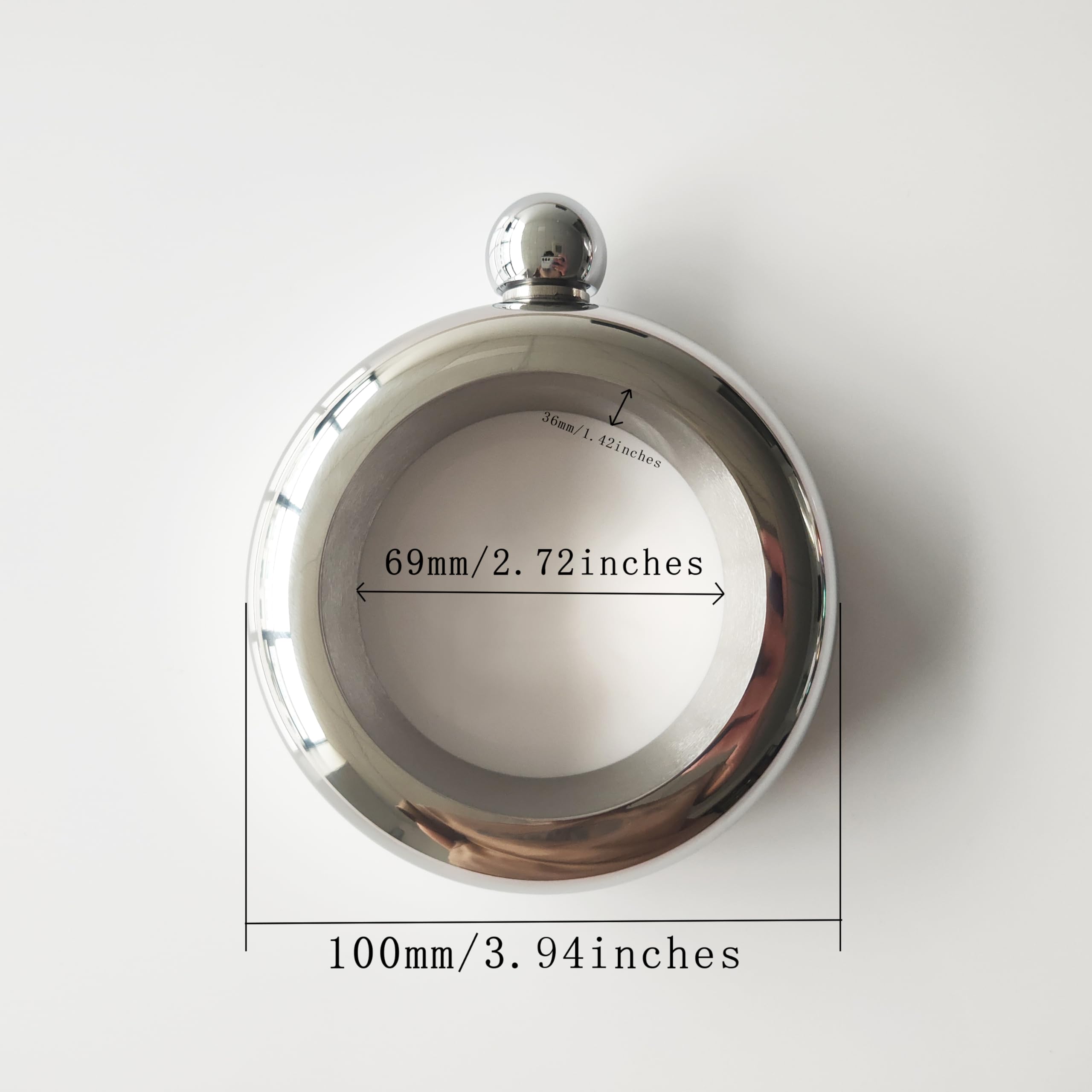 3.5oz Rose Gold Bracelet Flask - 304 Stainless Steel Bangle Shaped Drinking Flask with Funnel - Perfect for Parties, Concerts & Discreet Sipping