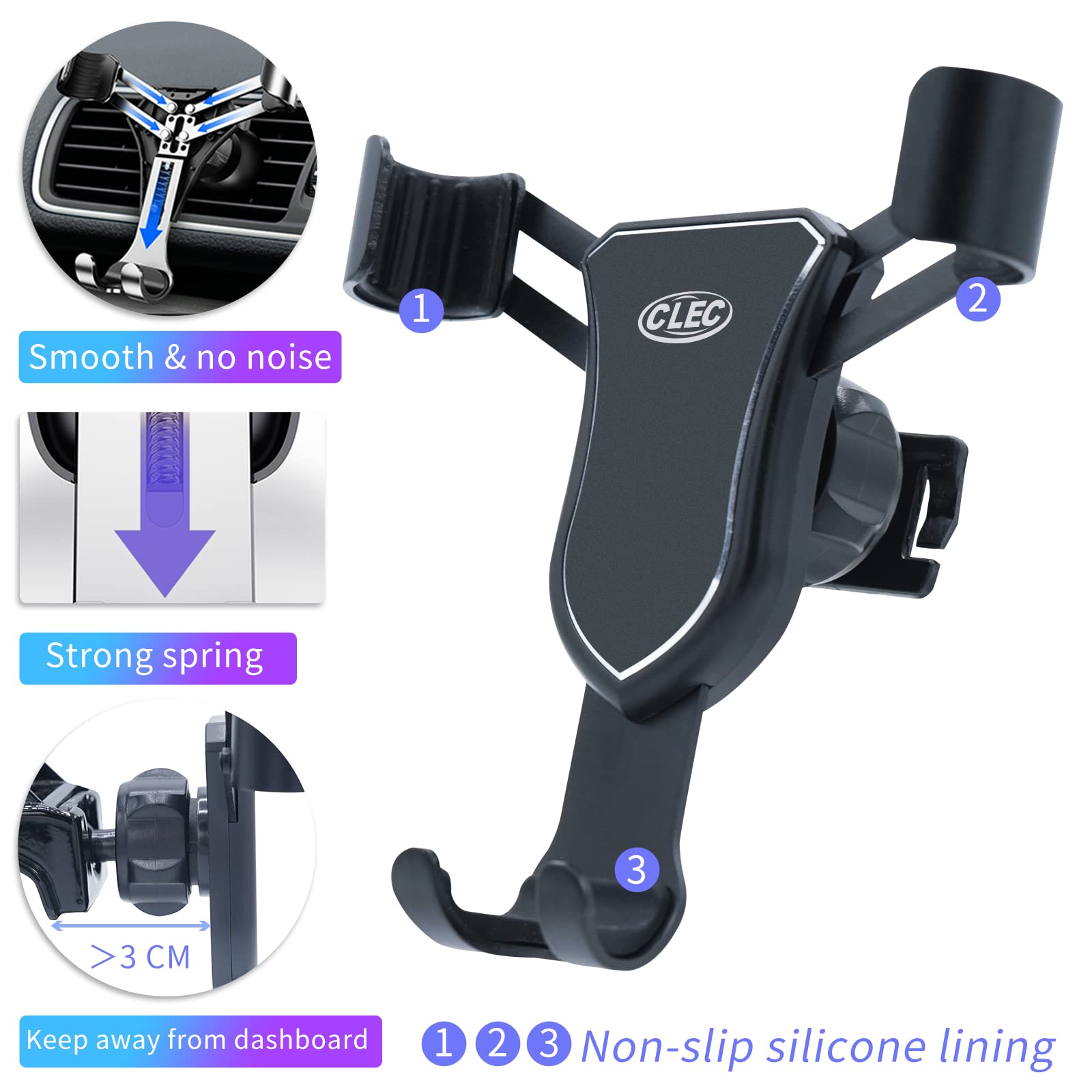Universal Car Phone Holder for Audi Q5 2014-2017 - Air Vent Phone Mount Compatible with iPhone 14/13/12, Samsung Galaxy S23/S22, LG & All Smartphones 4.7-6.7 Inch - Hands-Free Driving Accessory for GPS Navigation & Safe Commuting