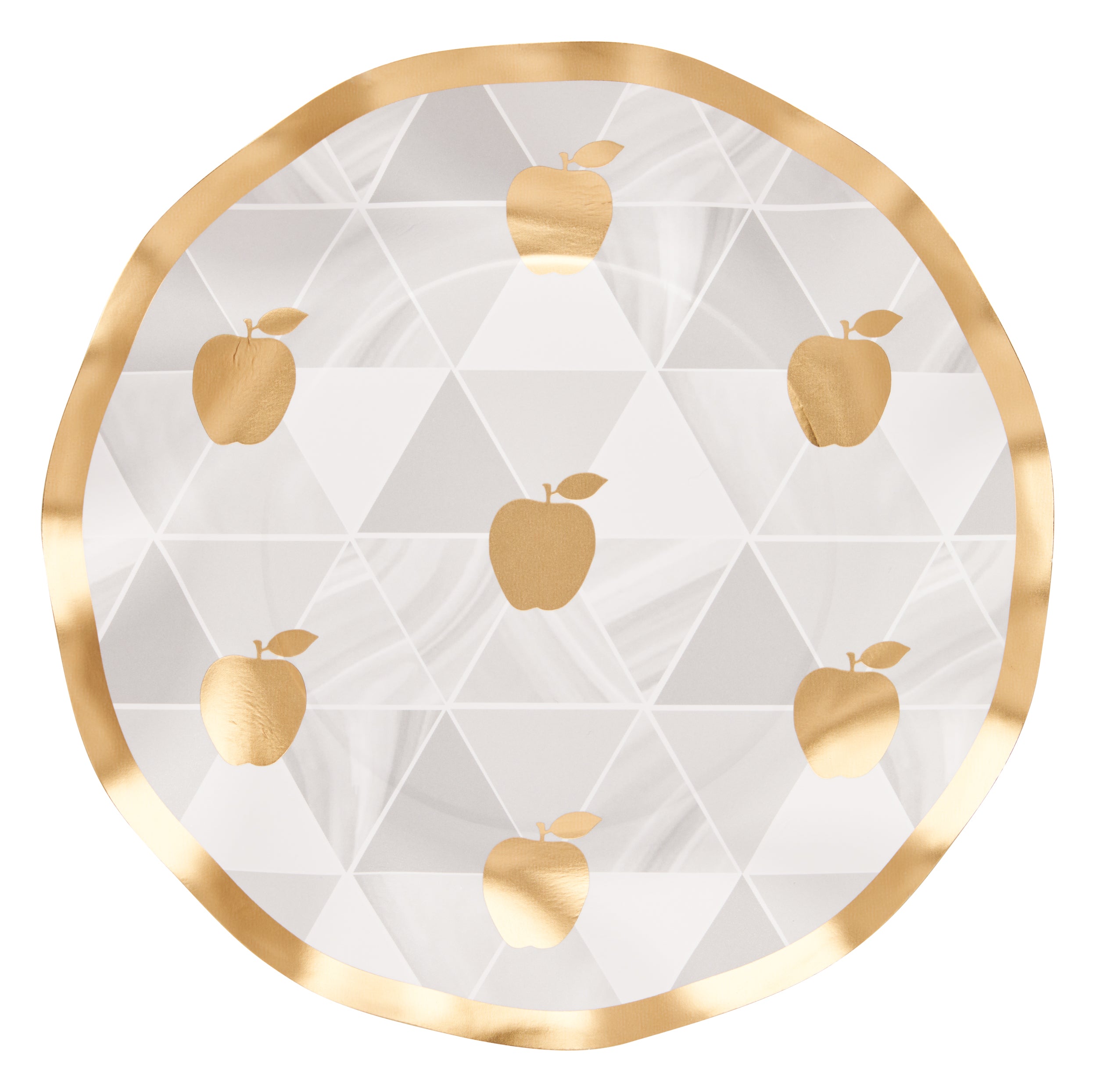 Golden Apple Wavy Paper Salad Plates - 8 Pack Disposable Eco-Friendly Party Plates for Picnics, BBQs, and Outdoor Gatherings