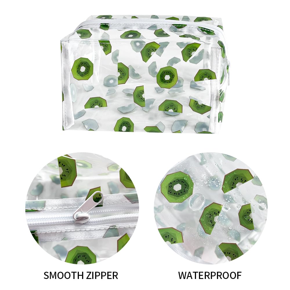 ONEART Cute Fruit Cosmetic Bag - Clear Makeup Toiletry Pouch with Zipper, Cartoon Portable Organizer Storage Holder for Travel, Gym, School (Set of 1) - Perfect for Makeup Brushes, Skincare Products & Travel Essentials