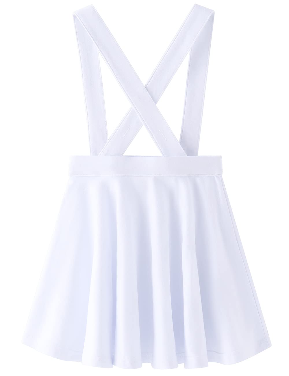 Noomelfish Girls' Stretchy Cotton Suspender Skater Skirt Flared Overall Dress for Ages 4-12 - Perfect for School, Parties & Casual Wear