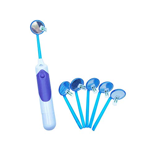 Anti-Fog LED Dental Mirror with 5 Replacement Tips - Dentist-Grade Oral Inspection Tool for Home Use, Perfect for Teeth Cleaning, Braces Check & Dental Exams