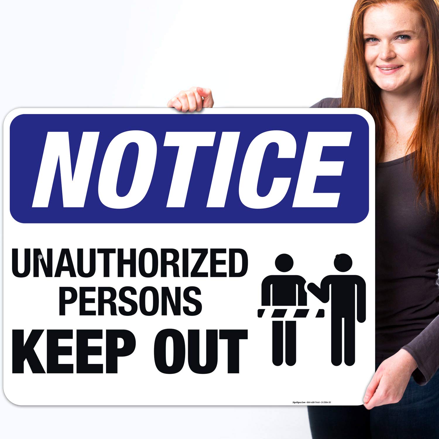 Unauthorized Persons Keep Out Sign - OSHA Compliant 24x30 Inches Rust-Free Aluminum Sign - Fade Resistant for Indoor & Outdoor Use - Made in USA - Perfect for Construction Sites, Warehouses & Restricted Areas