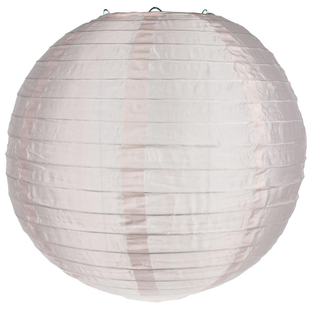 10 Pack Rose Quartz Pink Round Shimmering Nylon Lanterns with Even Ribbing - Elegant Hanging Decor for Weddings, Baby Showers & Home Parties (String Lights Sold Separately)