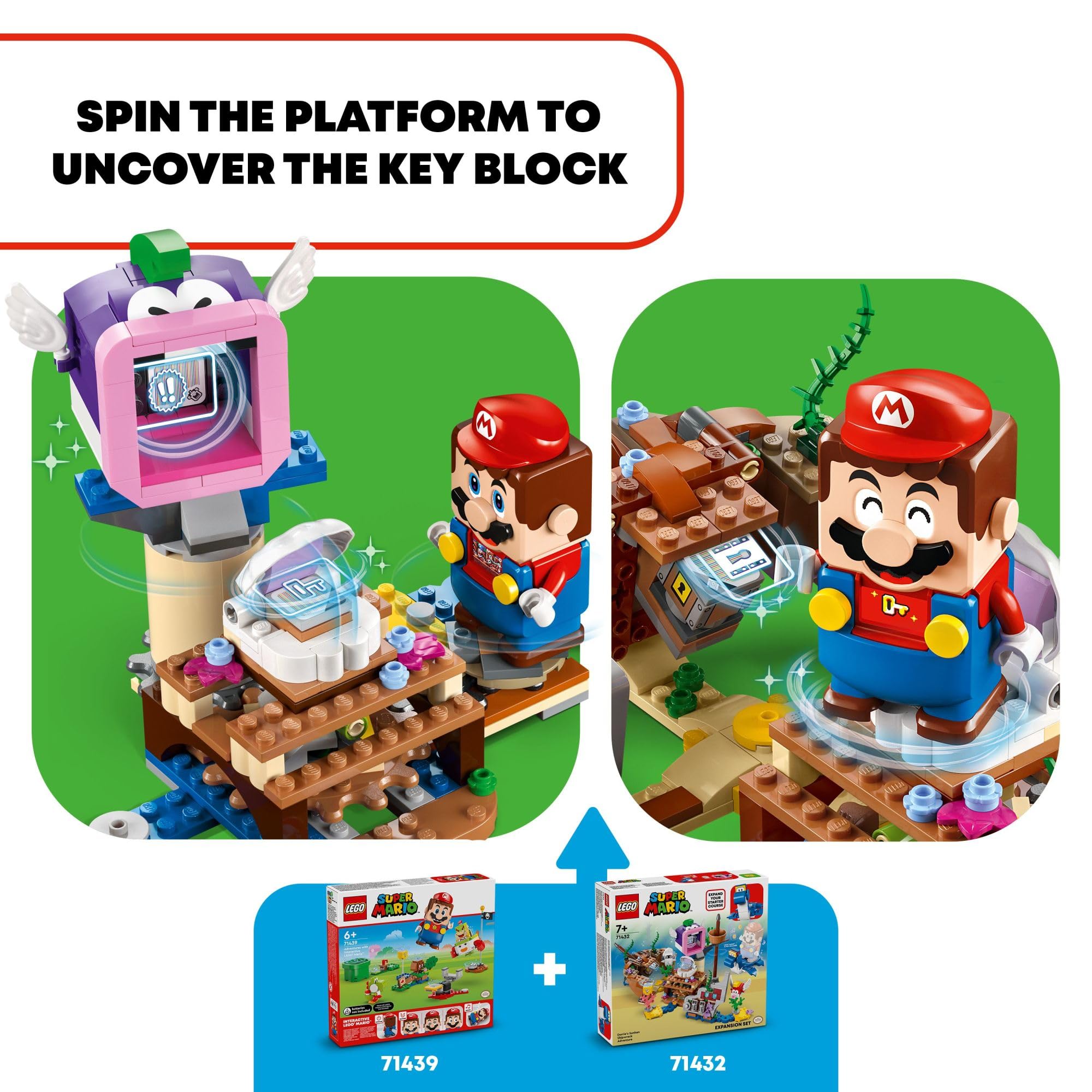 LEGO Super Mario 71432 Dorrie's Sunken Shipwreck Adventure Expansion Set with Cheep Cheep, Cheep Chomp & Blooper Figures - Interactive Building Toy for Kids, Collectible Gift for Boys, Girls & Gamers - Perfect for Creative Play & Mario-Themed Adventures