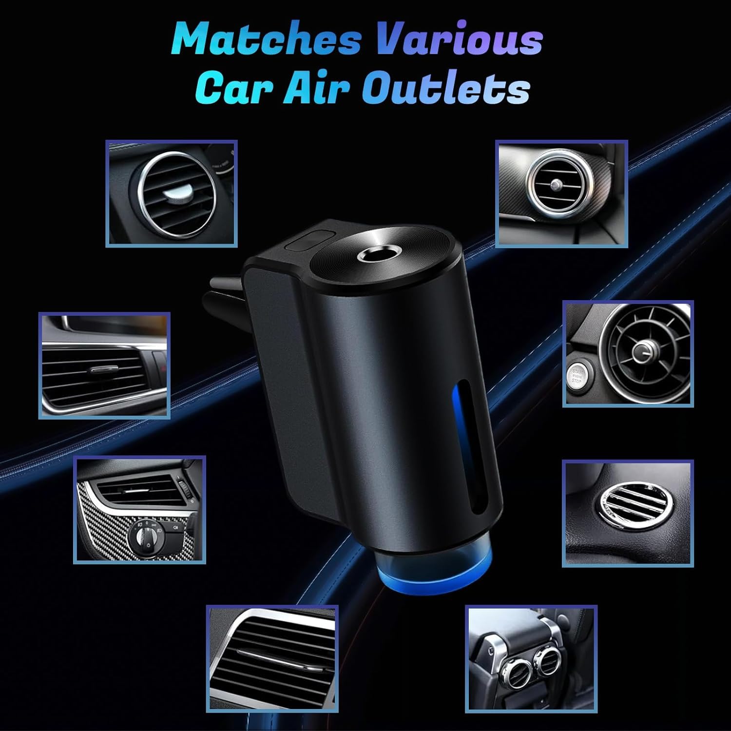 Smart Car Air Freshener Diffuser - 3 Adjustable Fragrance Modes, Essential Oil & Cologne Compatible (3 Pack) - Perfect for Cars, Offices & Small Spaces
