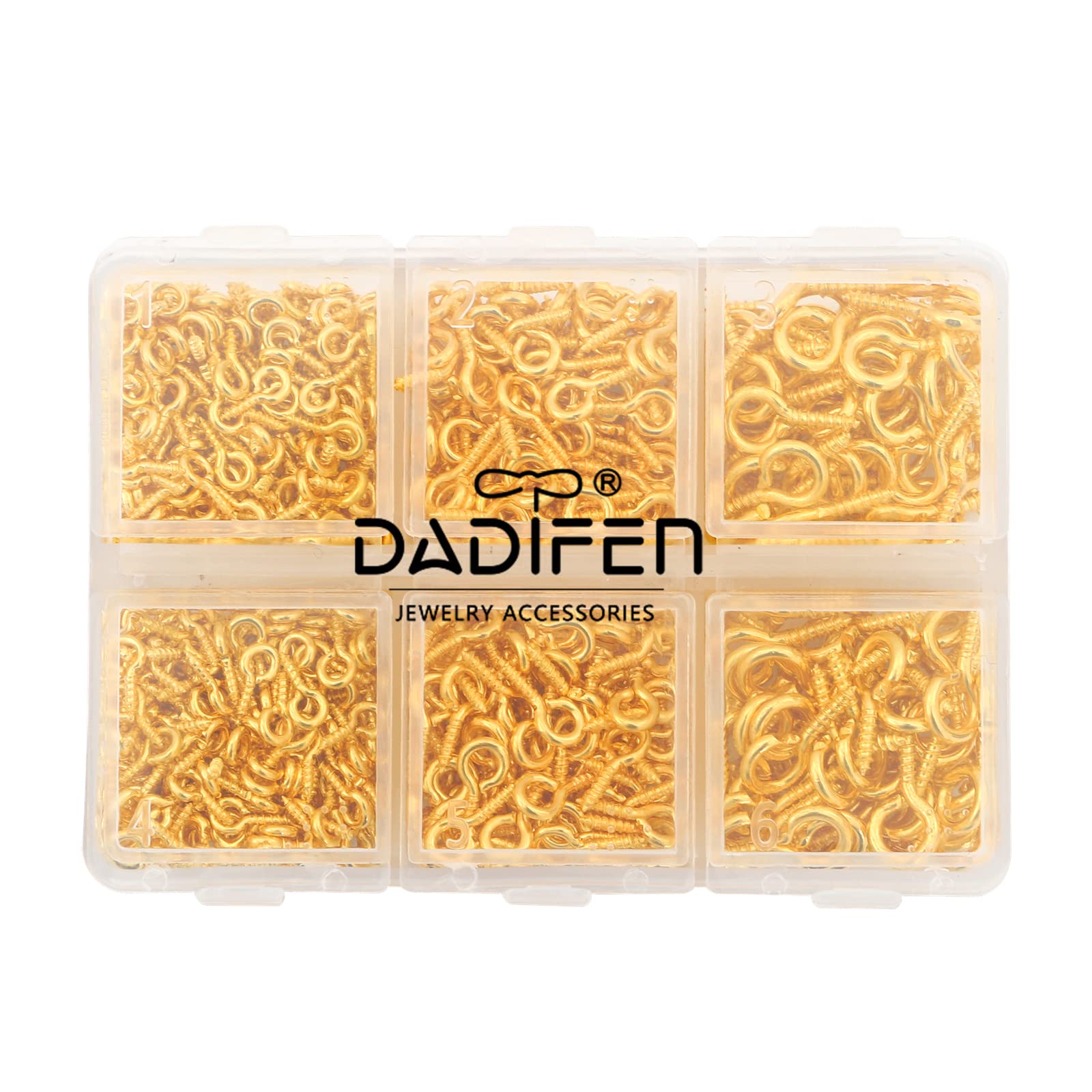 700pcs Small Screw Eye Pins - 3 Sizes Mini Metal Eye Hooks with Threaded Screw for DIY Jewelry Making, Crafts & Pendants (Gold) | Perfect for Earrings, Necklaces & Handmade Accessories