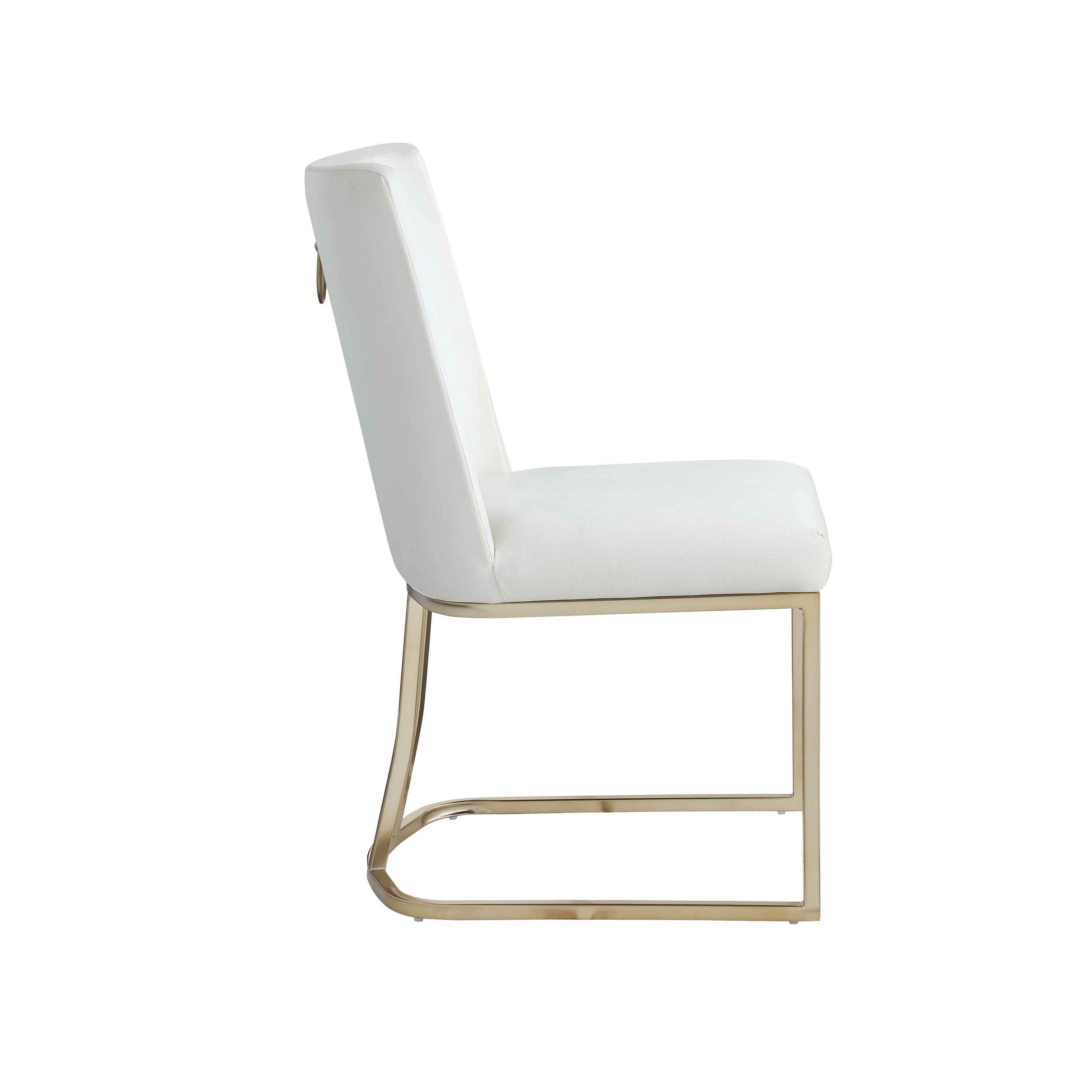 Luxury Velvet Dining Chairs Set of 2 - Modern Upholstered Side Chairs with Gold Metal Legs, White - Perfect for Kitchen, Dining Room & Home Decor