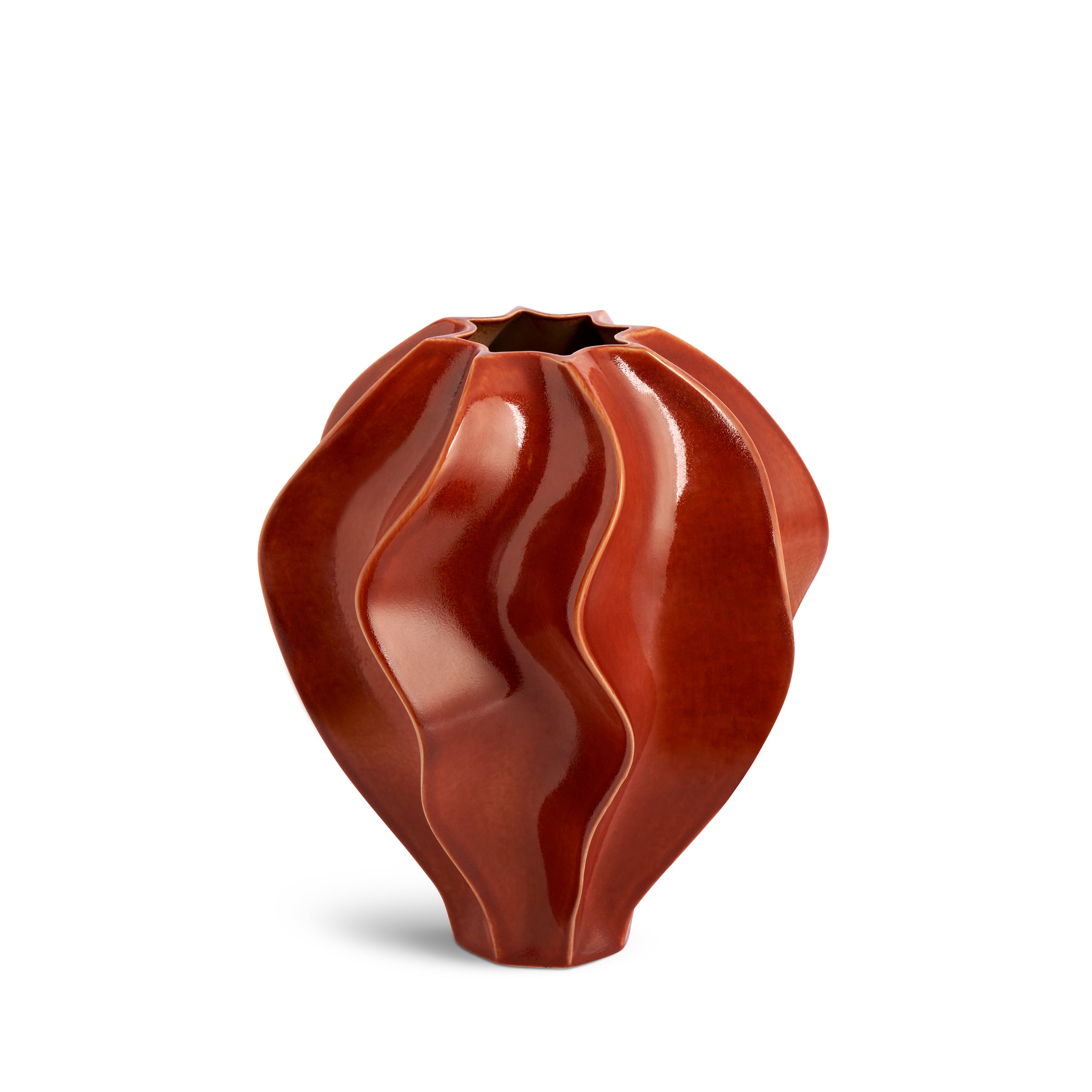 Douro Vase Paprika Medium - Elegant Ceramic Home Decor for Living Room, Dining Table & Wedding Centerpieces