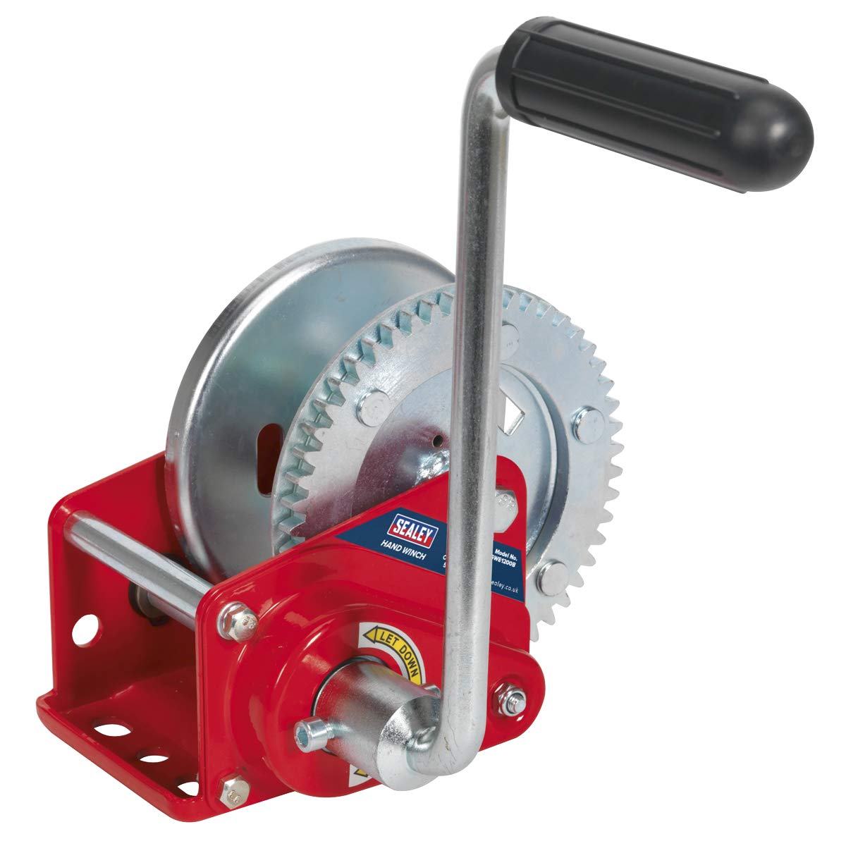 Sealey GWE1200B 540kg Capacity Geared Hand Winch with Brake - Heavy Duty Lifting for Boats, Trailers, and Construction Equipment