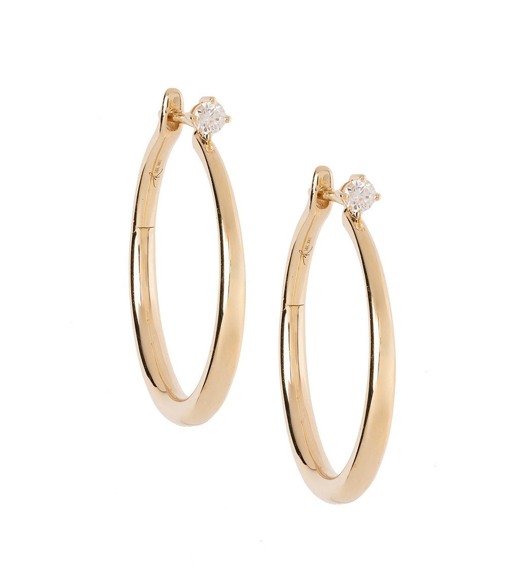 Estée Hoops Medium Size - 14K Gold Plated Earrings for Women, Elegant and Lightweight Hoop Earrings for Everyday Wear, Perfect Gift for Her, Birthday, Anniversary, Valentine's Day