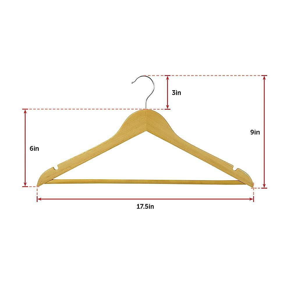 120-Piece Wooden Clothes Hangers Set for Coats, Pants & Suits - Natural Wooden Hangers with Non-Slip Design - Perfect for Closet Organization, Wardrobe Storage and Retail Display