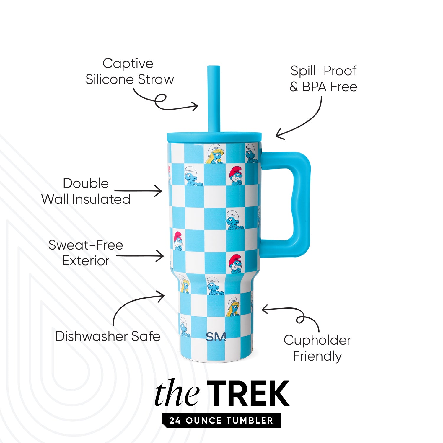 Trek Kids Insulated Stainless Steel Tumbler with Silicone Straw Lid - Leakproof & BPA-Free Water Bottle for School, Travel & Outdoor Activities