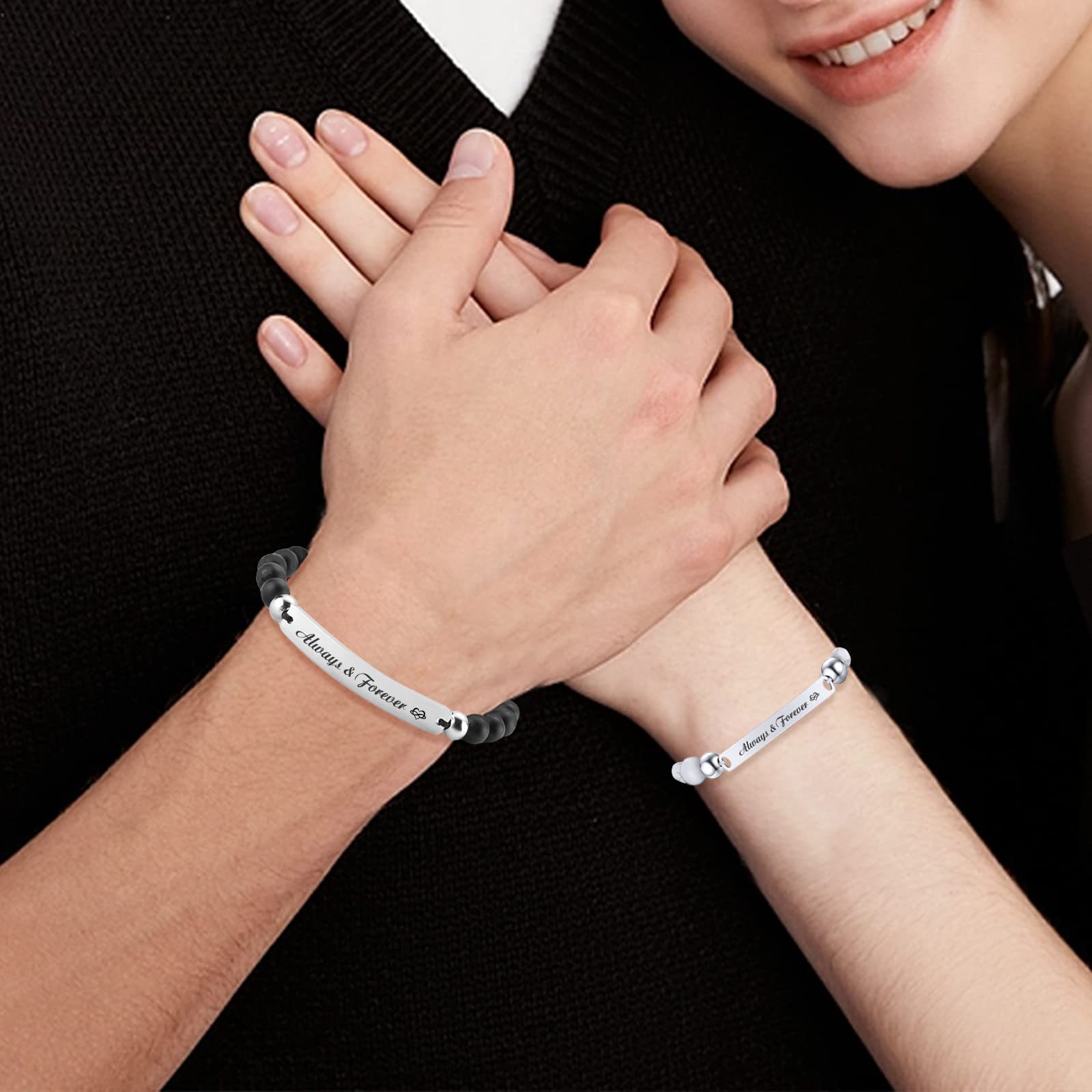 Personalized Engraved Bracelet for Women & Men - Custom Name Bracelet Handmade Gift for Father's Day, Birthday, Graduation | Romantic Couple Jewelry, Anniversary Present, Memorial Keepsake