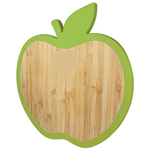 Bamboo Trivet with Silicone Edge - Heat Resistant Kitchen Hot Pad for Pots and Pans - Apple Design - Perfect for Dining Tables, Countertops, and Serving Dishes