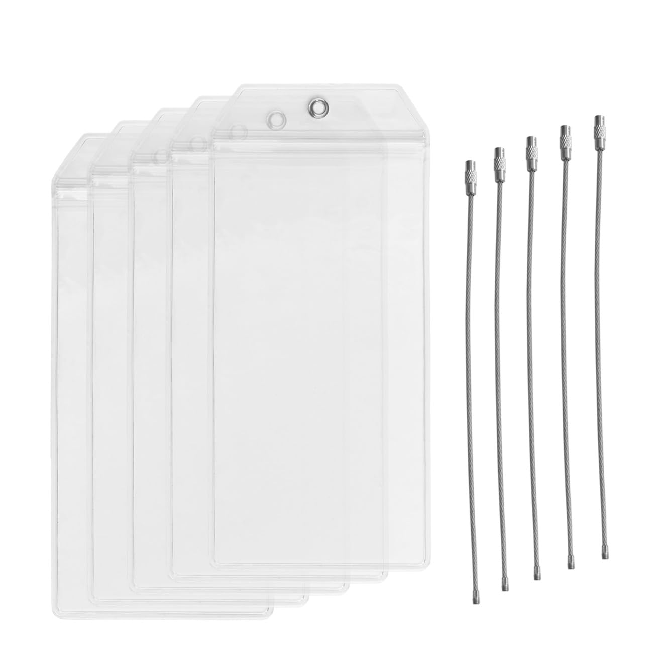 5-Pack Cruise Luggage Tags - Waterproof PVC ID Holders with Resealable Zipper & Steel Loops - Perfect for Cruise Ships, Airports & Travel Organization
