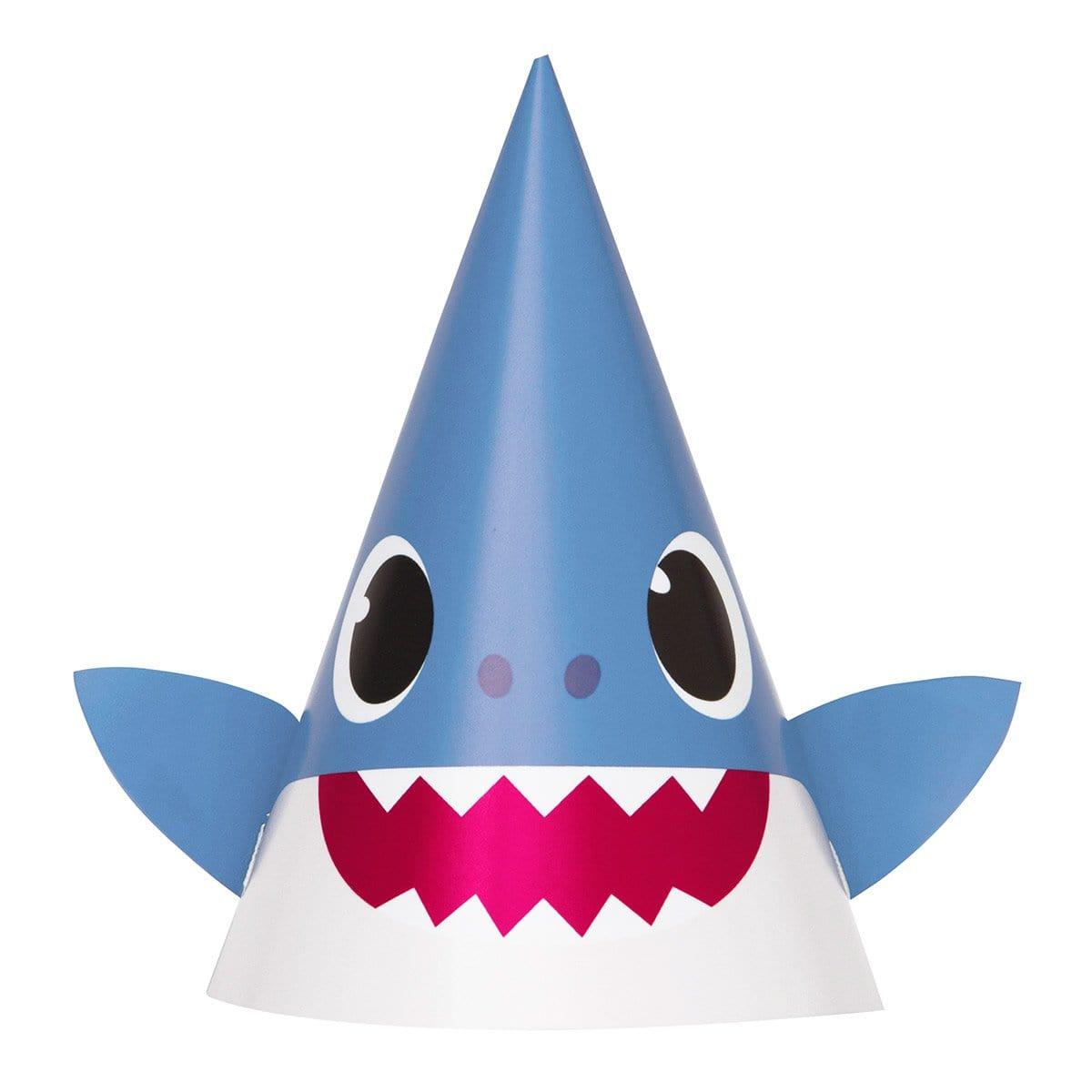 Baby Shark Birthday Party Hats - Pack of 8 Colorful Shark-Themed Cone Hats for Kids Birthday Celebrations, Baby Showers & Ocean Theme Parties