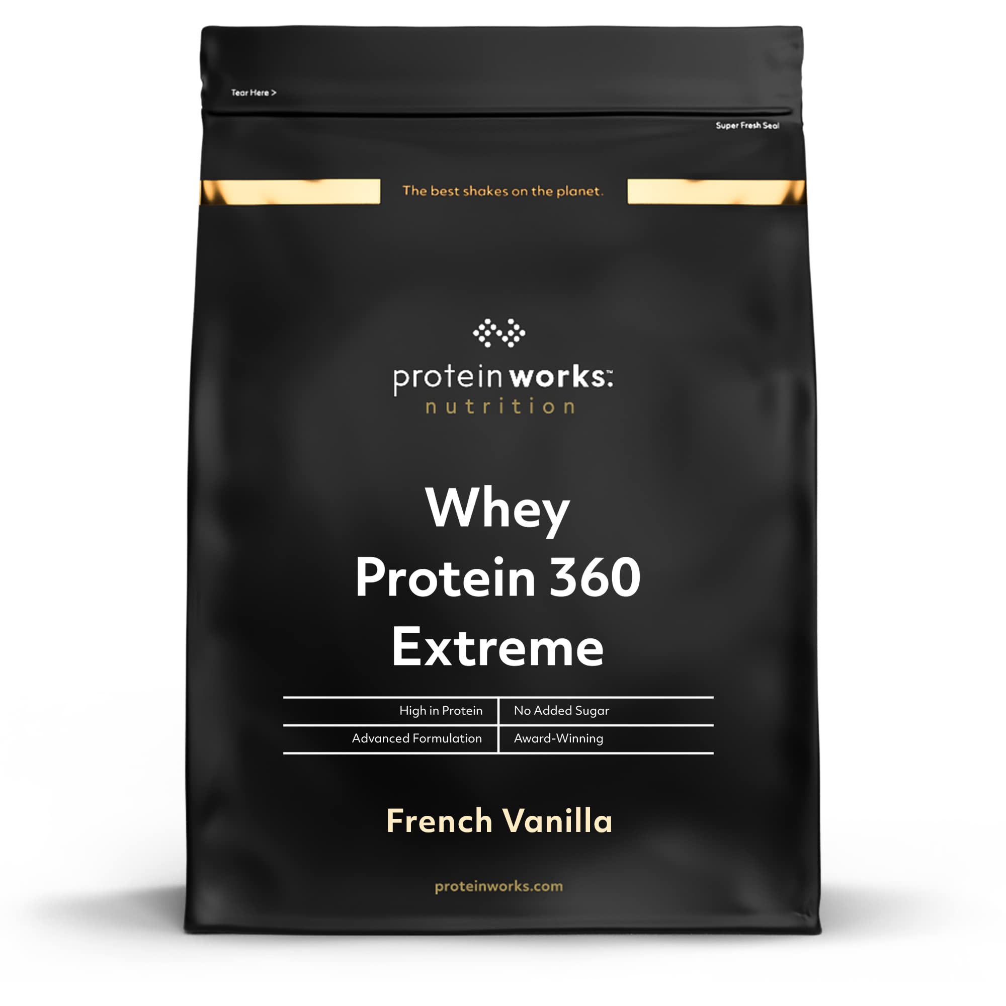 Protein Works Whey Protein 360 Extreme | Premium French Vanilla Whey Protein Powder with Added BCAA & Glutamine | 600g for Muscle Recovery & Post-Workout Nutrition
