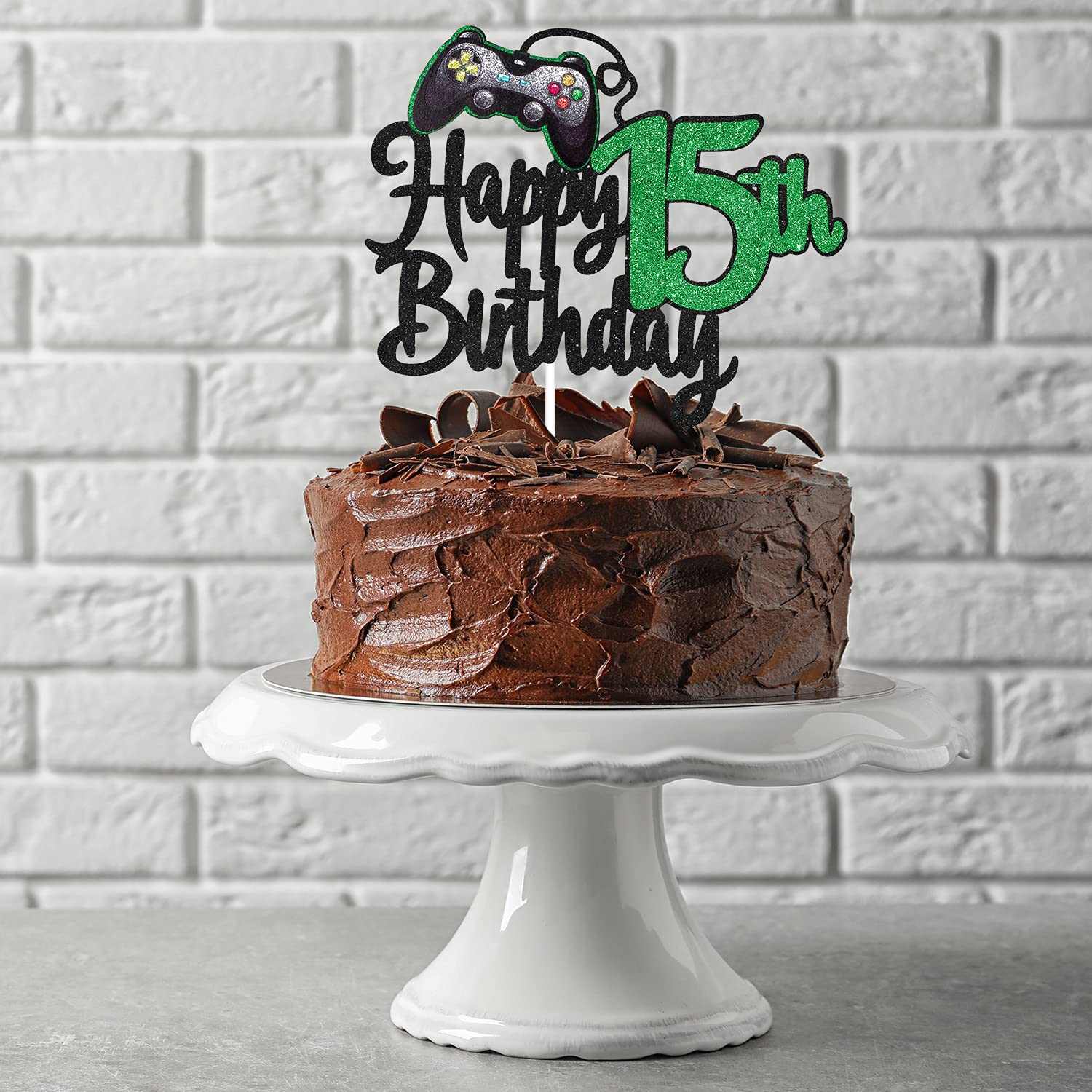 15th Birthday Cake Topper for Video Game Lovers - Game On Level Up Winner Party Decoration - Perfect for Boys' Gaming Birthday Party & Cake Decorations