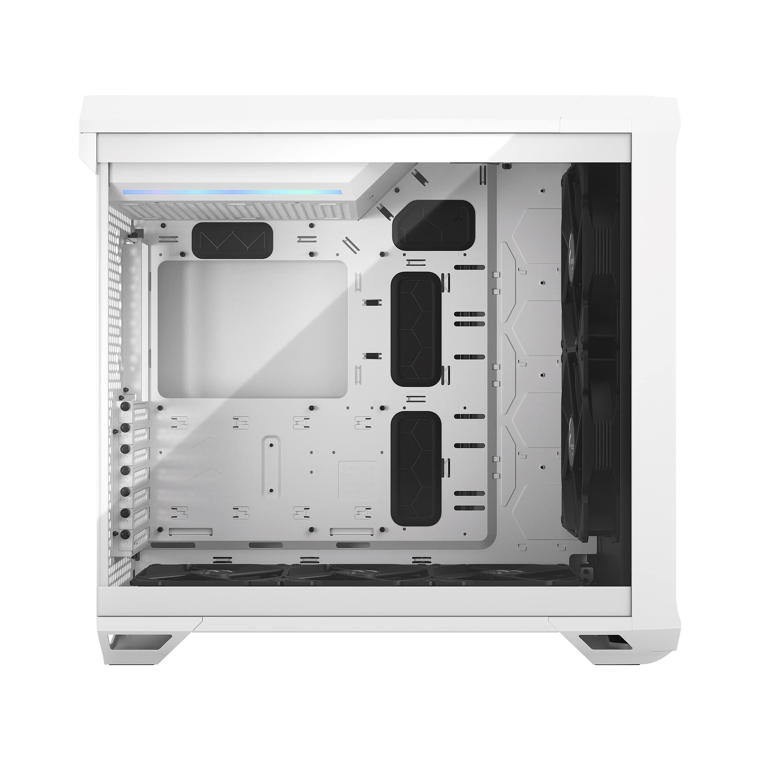 Fractal Design Torrent White E-ATX High Airflow PC Case with Tempered Glass Window - Mid Tower Gaming Computer Case for High-Performance Builds & RGB Setup