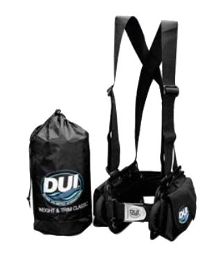 DUI Weight and Trim System for Dry Suit Diving - Adjustable Belt Holds up to 40 LBS (SM, Max Waist 54.5