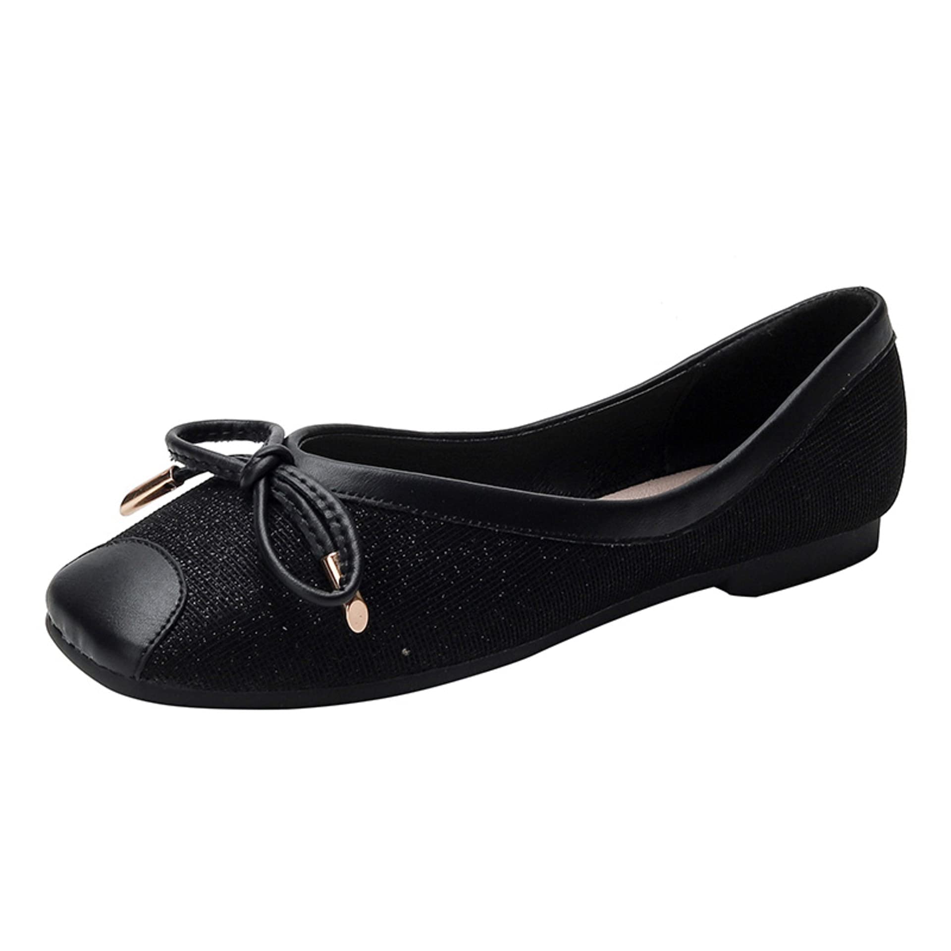 Elegant Bowtie Square Toe Ballet Flats for Women - Soft Slip-On Comfortable Flat Shoes for Pregnancy & Everyday Wear | Perfect for Office, Maternity & Casual Outfits