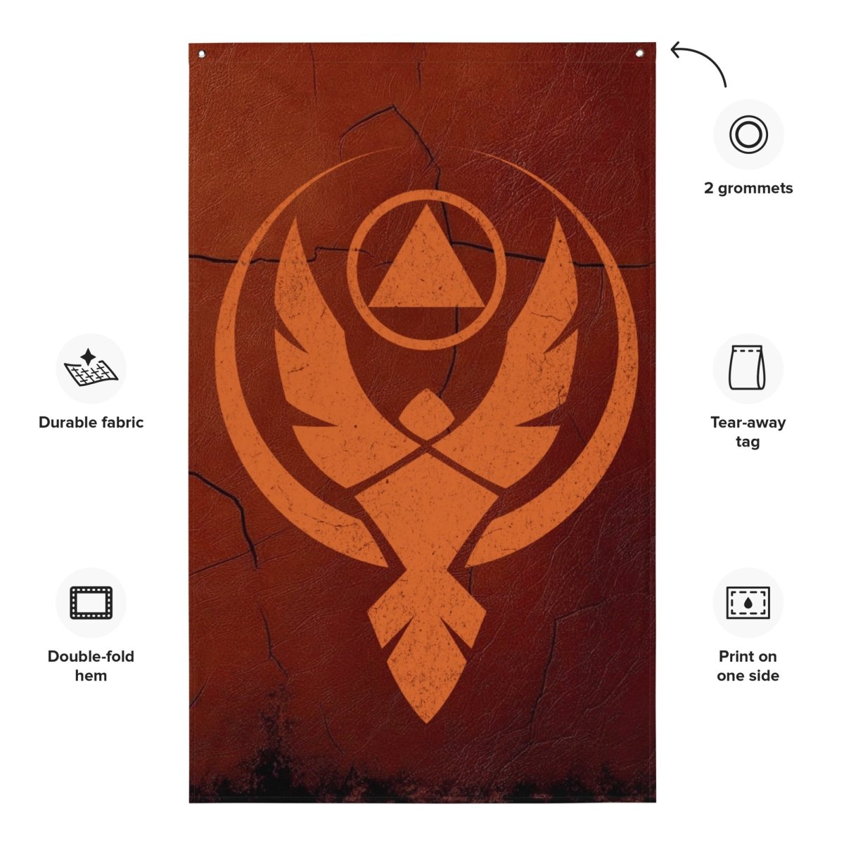 Phoenix Reborn Wall Flag - Ember Edition | Gothic Home Decor | Fantasy Room Aesthetic | Perfect for Bedroom, Dorm & Game Room Decor