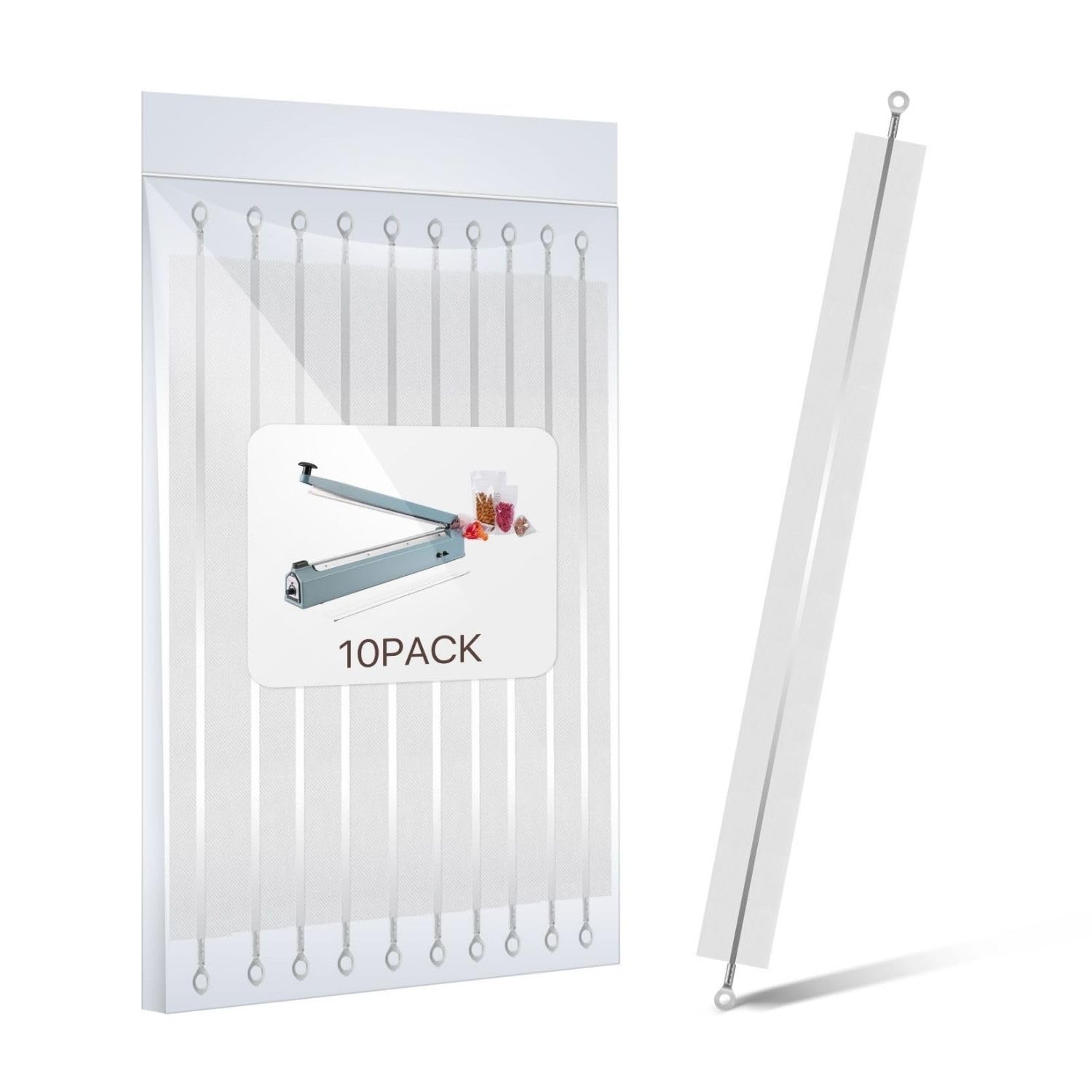 Flexzion 600W 20-inch Impulse Sealer Replacement Parts Kit - PTFE Tape, Heating Elements & Seal Strips (10-Pack) for Food Packaging, Plastic Bag Sealing & Industrial Use