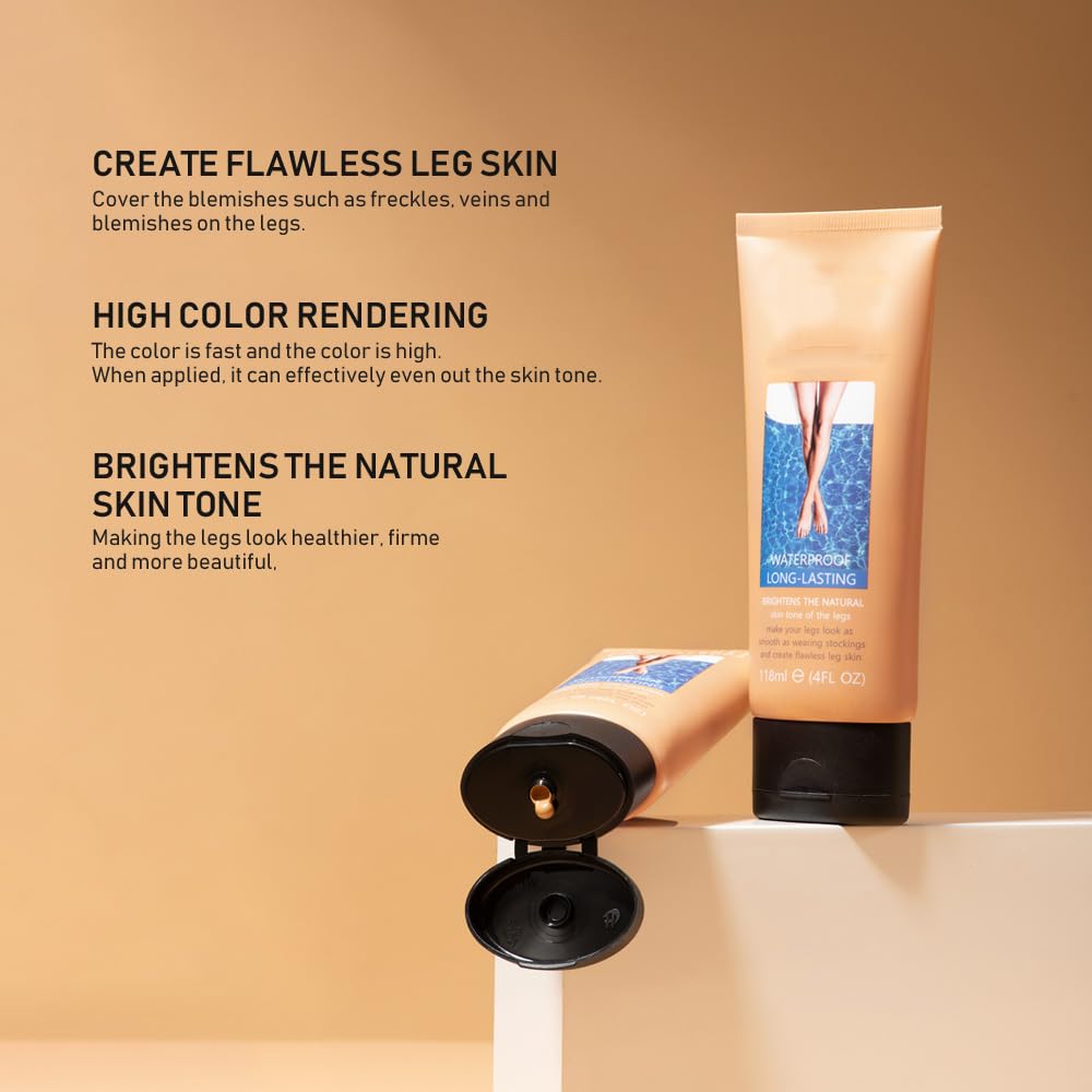 Waterproof Leg Makeup Lotion - No Transfer Body Coverage Perfector for Varicose Veins & Tattoo Cover Up, Long Lasting Bronze Leg Makeup (#02, 1pc) - Perfect for Weddings, Beach Days & Summer Outfits