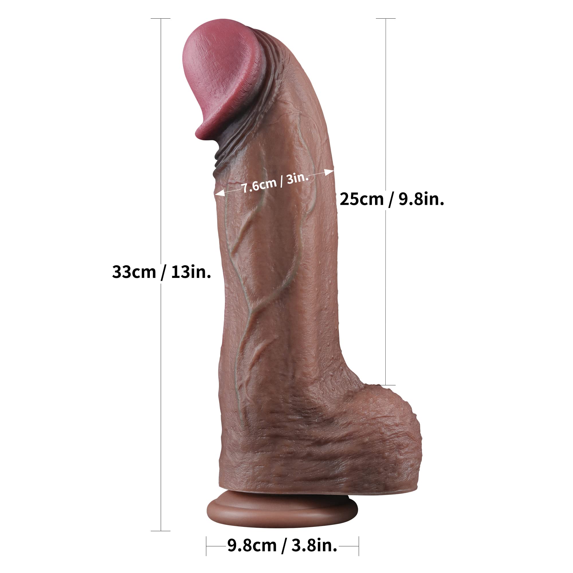 13 Inch Realistic Monster Dildo - Extra Large Dual Density Silicone Anal Toy for Adults | 3
