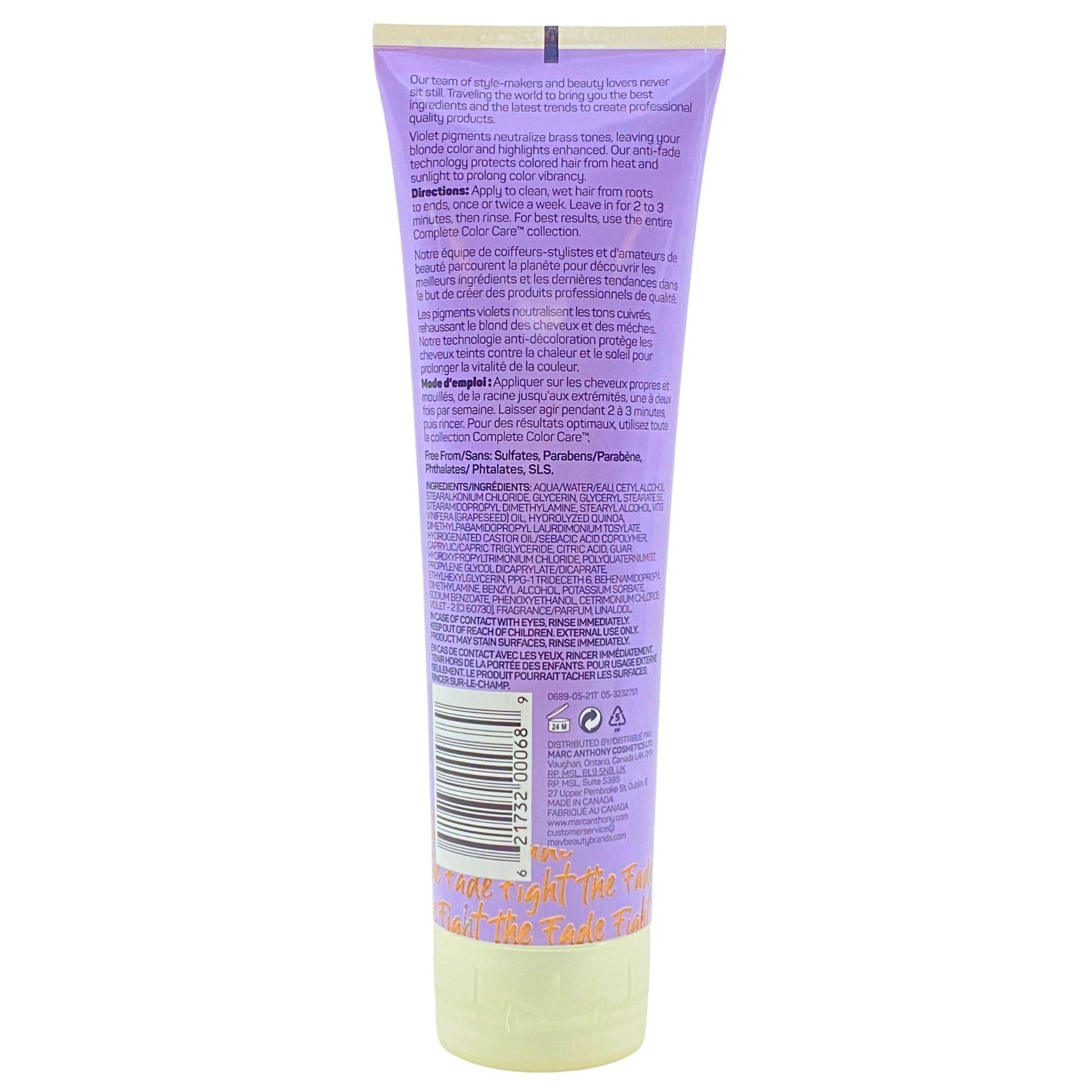 Marc Anthony Complete Color Care Purple Conditioner 8oz (50 Pack) - Toning & Hydrating for Blonde, Silver & Gray Hair - Salon Quality at Home