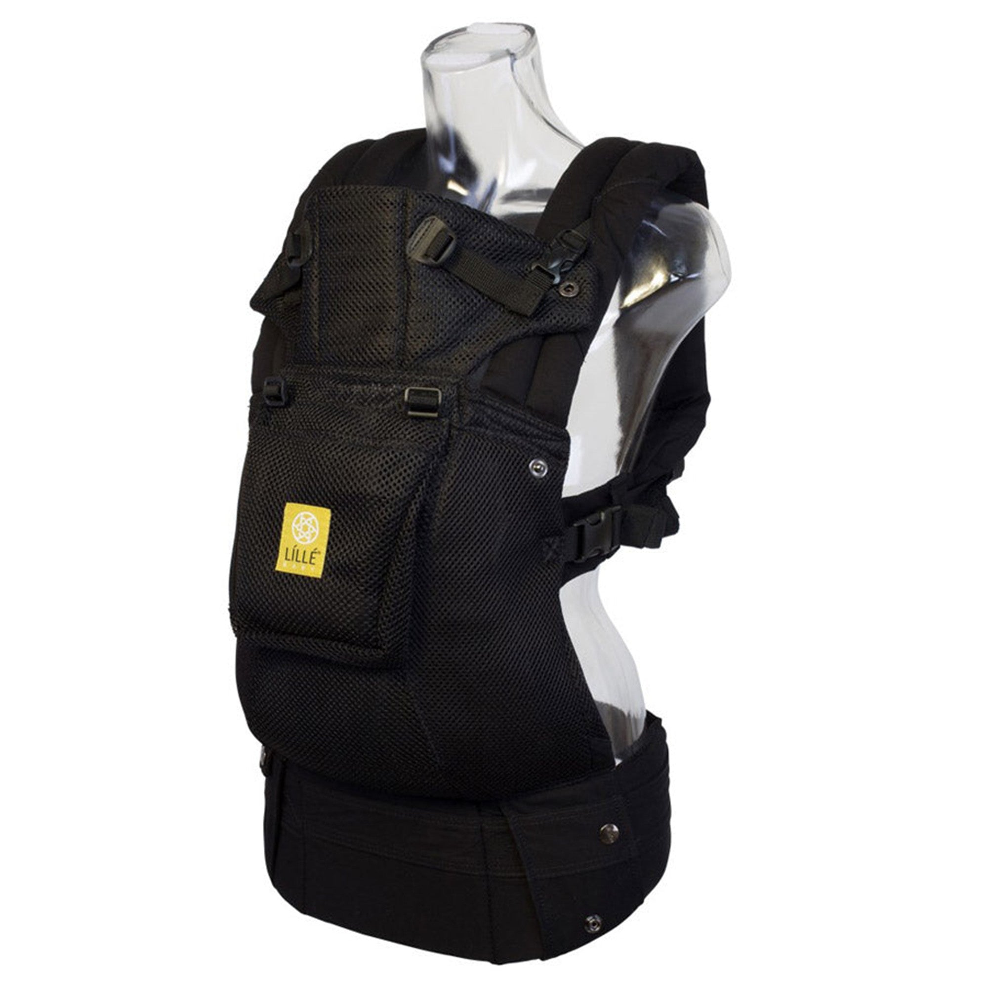 Lillebaby Airflow Baby Carrier with Pocket - Black | Ergonomic & Breathable Infant Carrier for Hands-Free Parenting | Perfect for Hiking, Travel & Daily Use