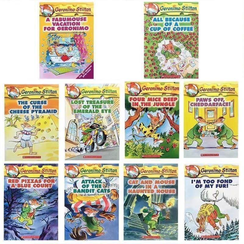 Geronimo Stilton 10 Books Set 1-10 - Complete Paperback Collection for Kids Reading