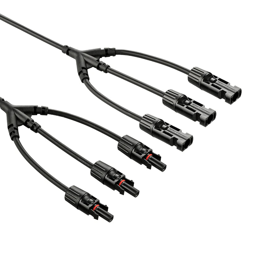 Rich Solar Y Branch Parallel Adapters 3 to 1 - High Efficiency Solar Panel Connectors for RV, Boat & Off-Grid Power Systems