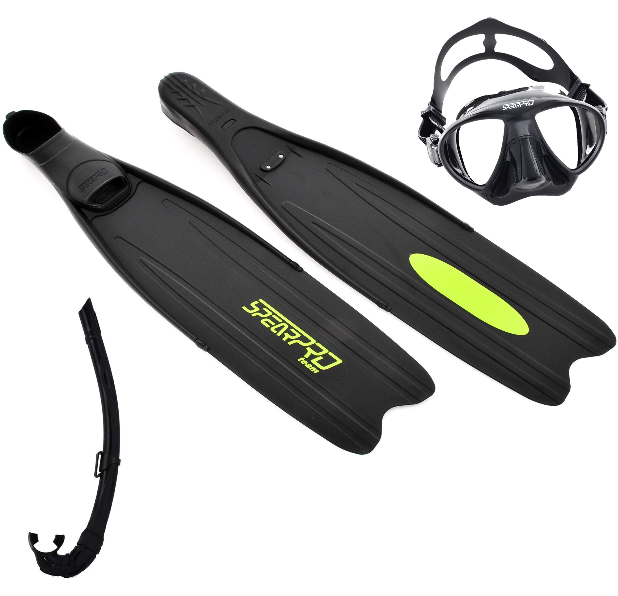 Premium Freediving Gear Set - Long Blade Fins, Low Volume Mask & Stealth Snorkel for Spearfishing & Apnea Training | Complete Snorkeling Equipment Package for Ocean Adventures & Underwater Hunting